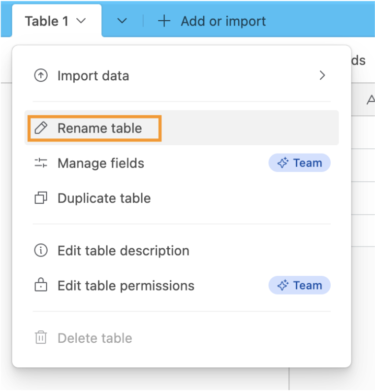 Step 2.3: Rename your table