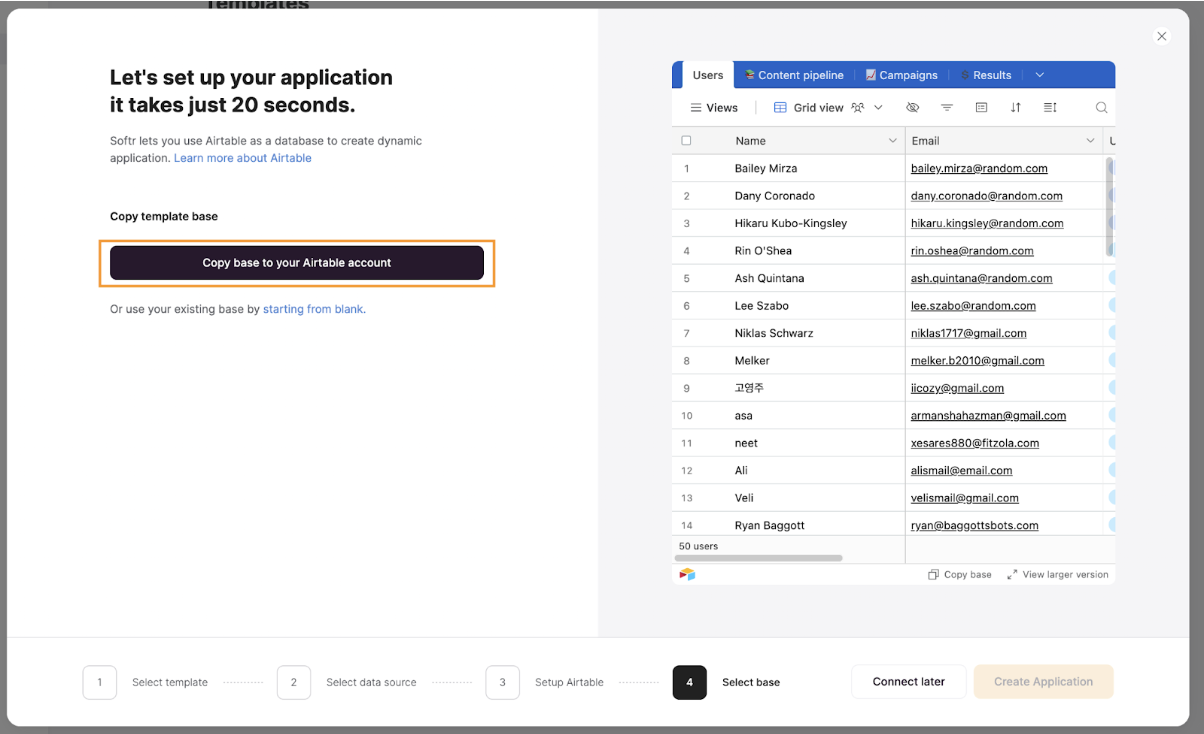 Step 7: Copy the Softr template to Airtable