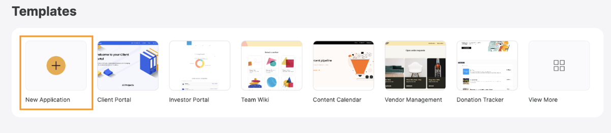 Step 2: Click on “New Application”