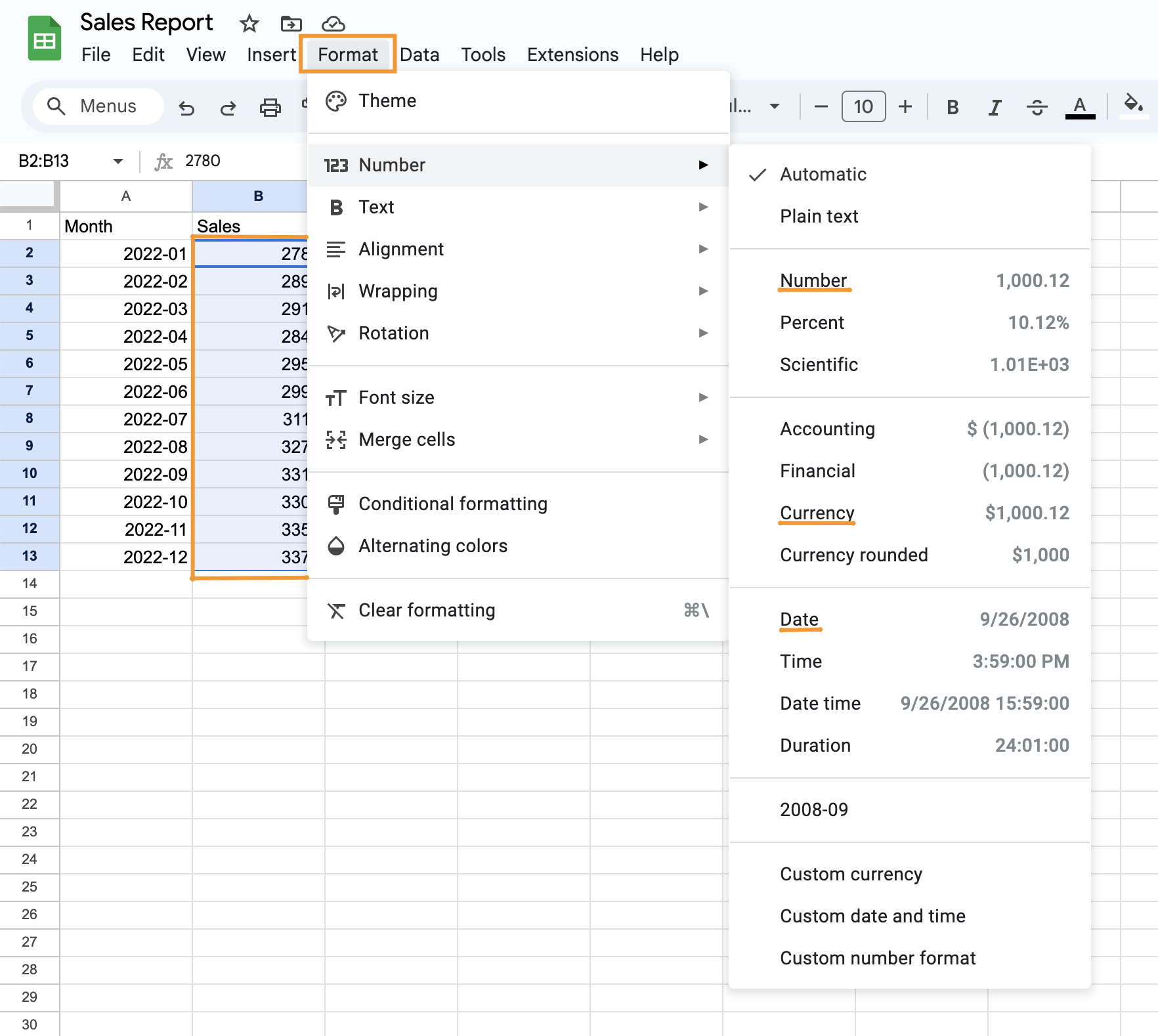 Verify data format