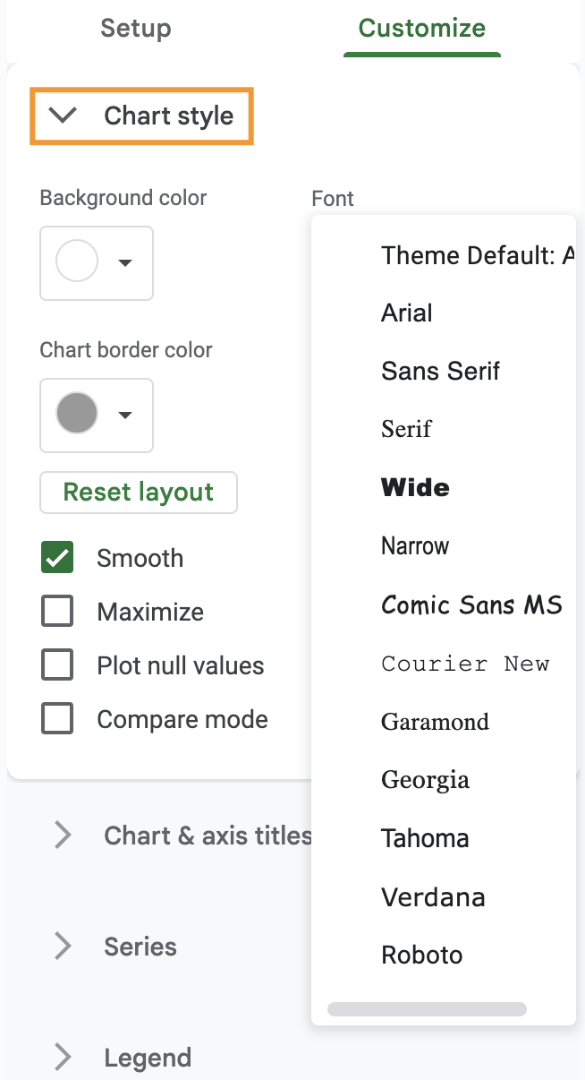 Customize chart style