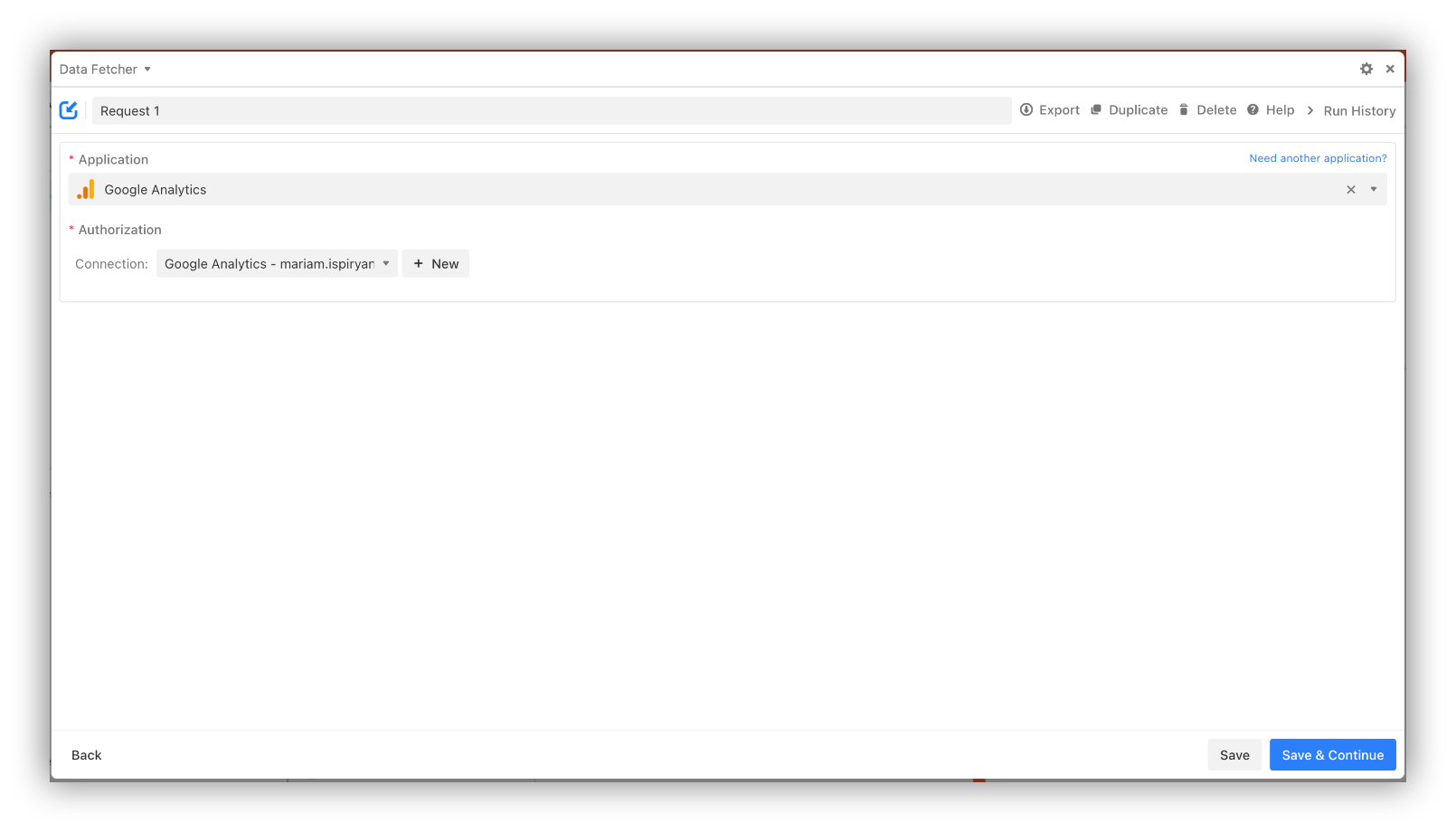 Data Fetcher request page