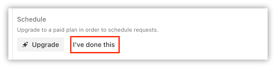 "I've done this" button