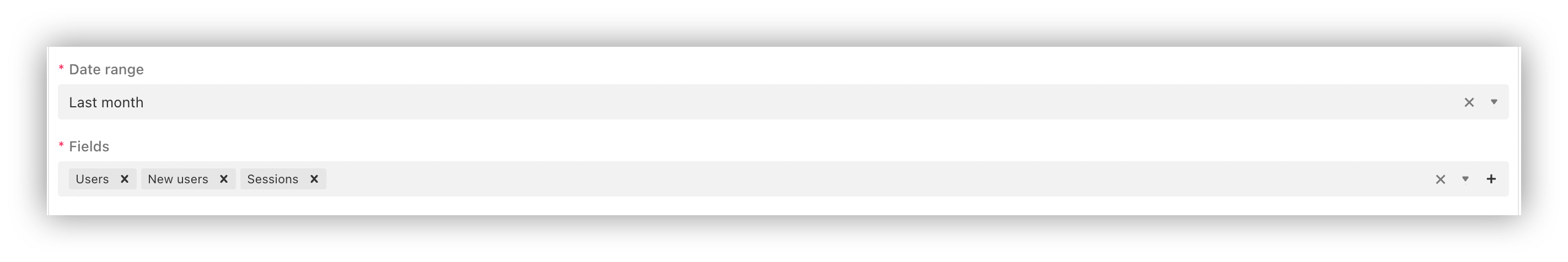 GA Date range and fields to import data