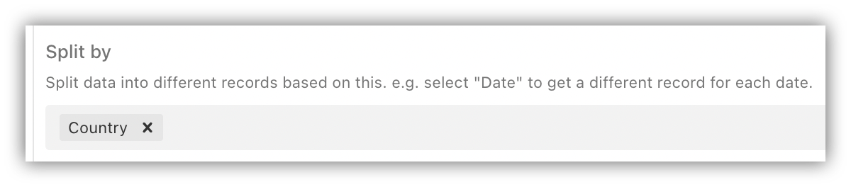 Select a split by