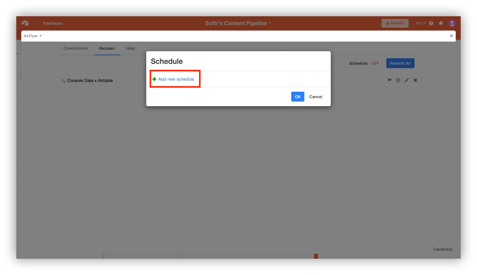 Add a new schedule 