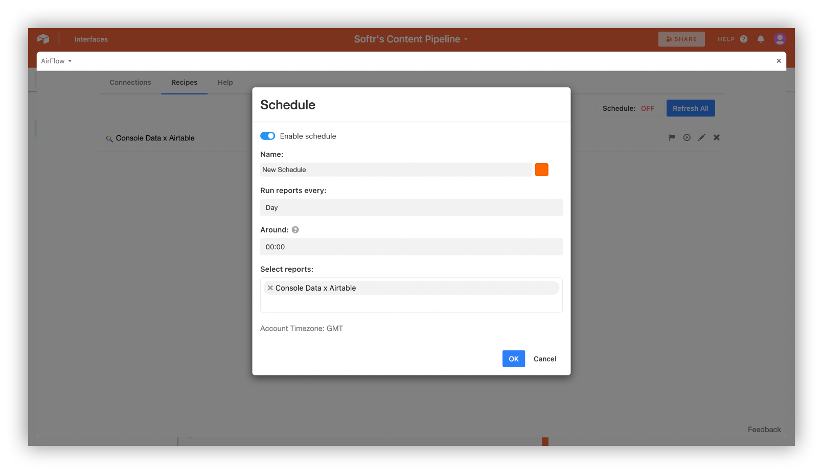 Select a date range and a report