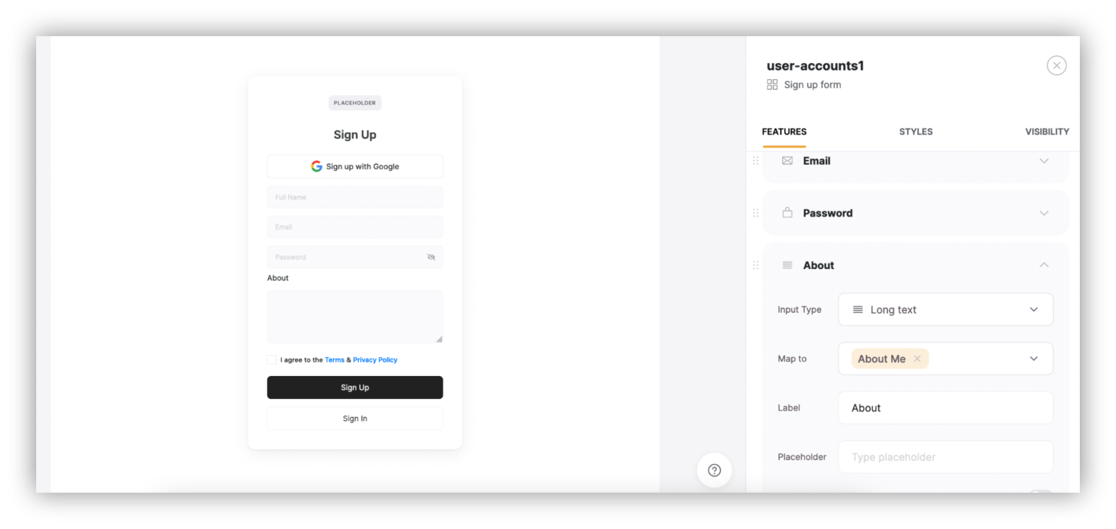 Create the sign-up, sign in, and forgot password pages