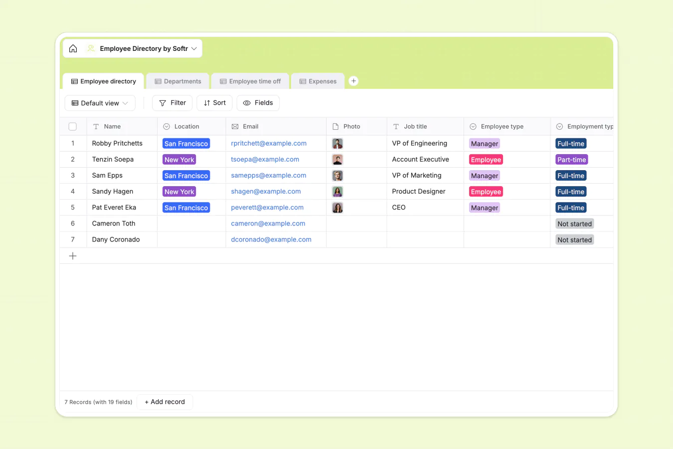 Employee directory