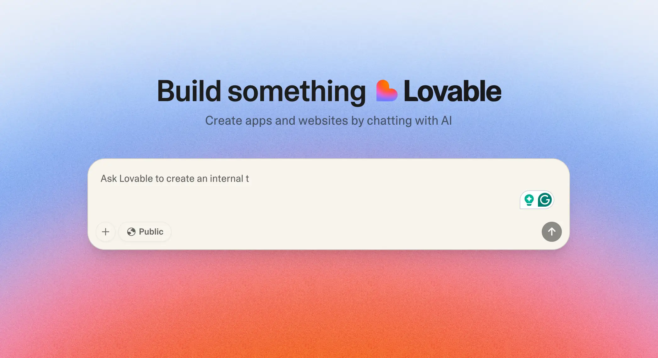 Lovable AI-building chat interface. 