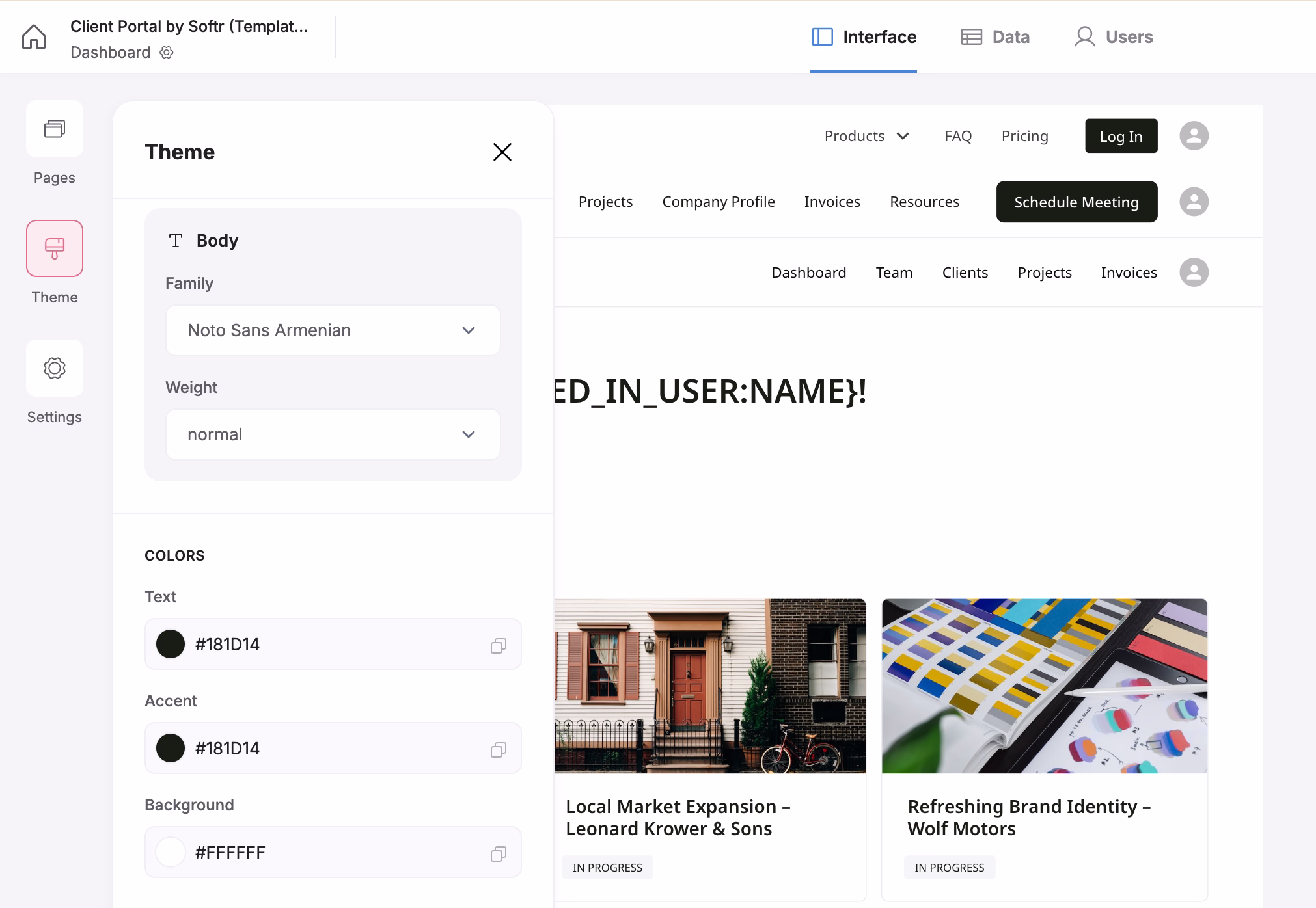 Easily manage your Softr app's theme and styling with the dedicated controls.