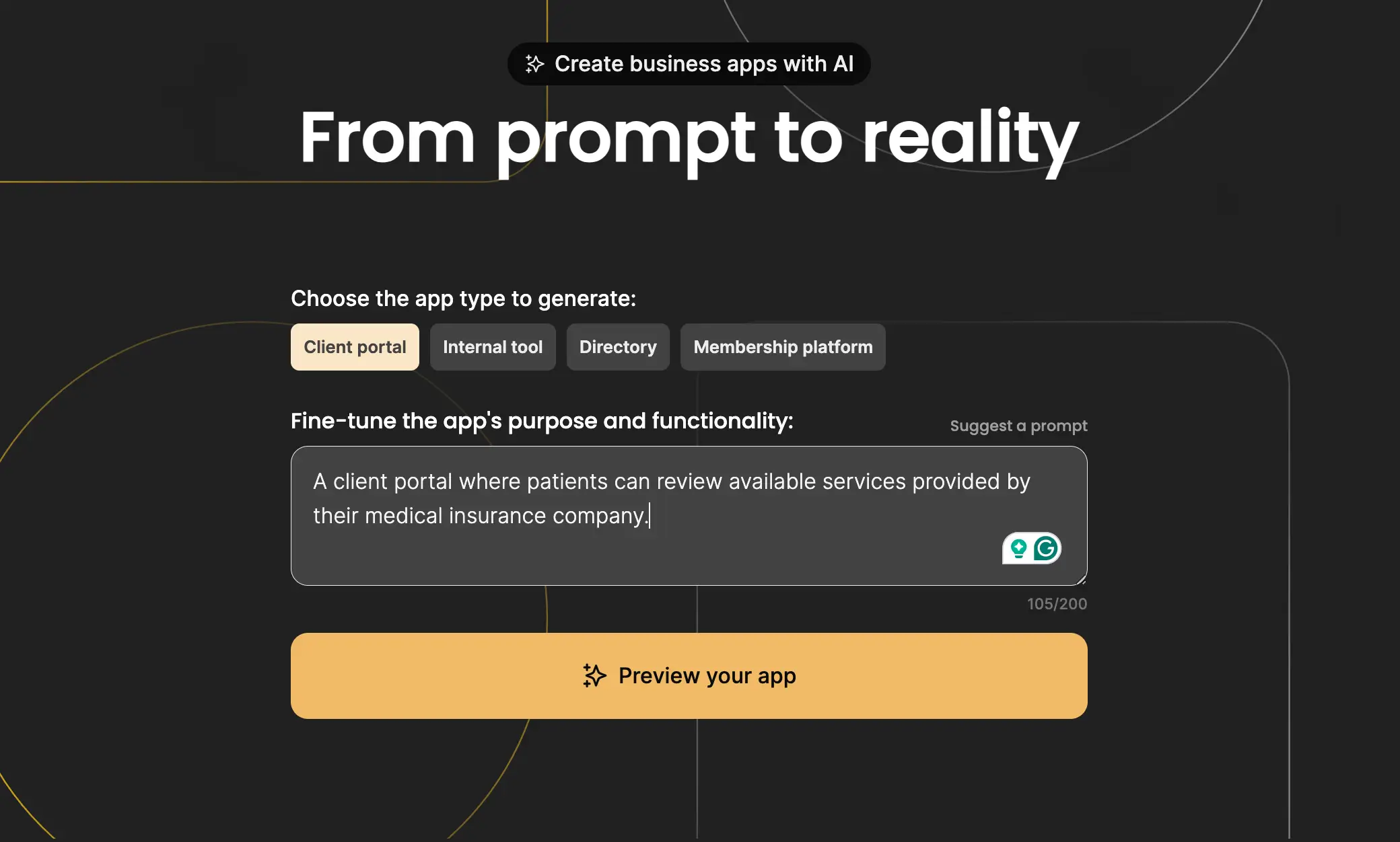 Softr’s AI App Generator. 