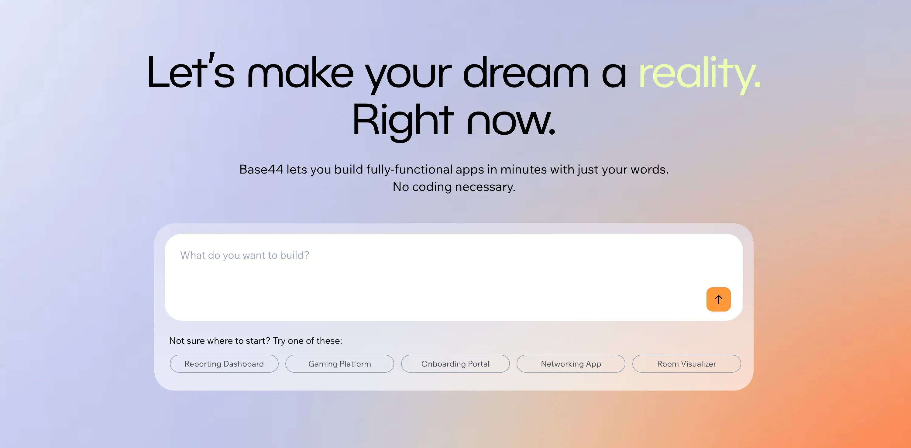 Base44’s AI app building interface. 