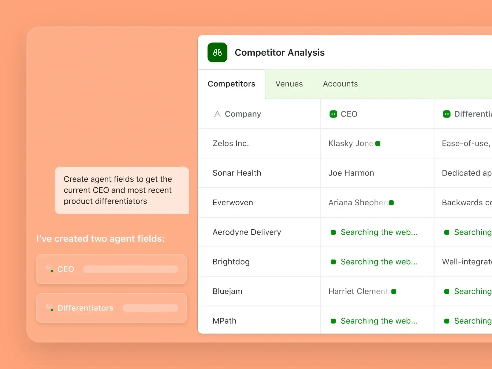 Airtable vs Supabase, current Airtable field agents UI.