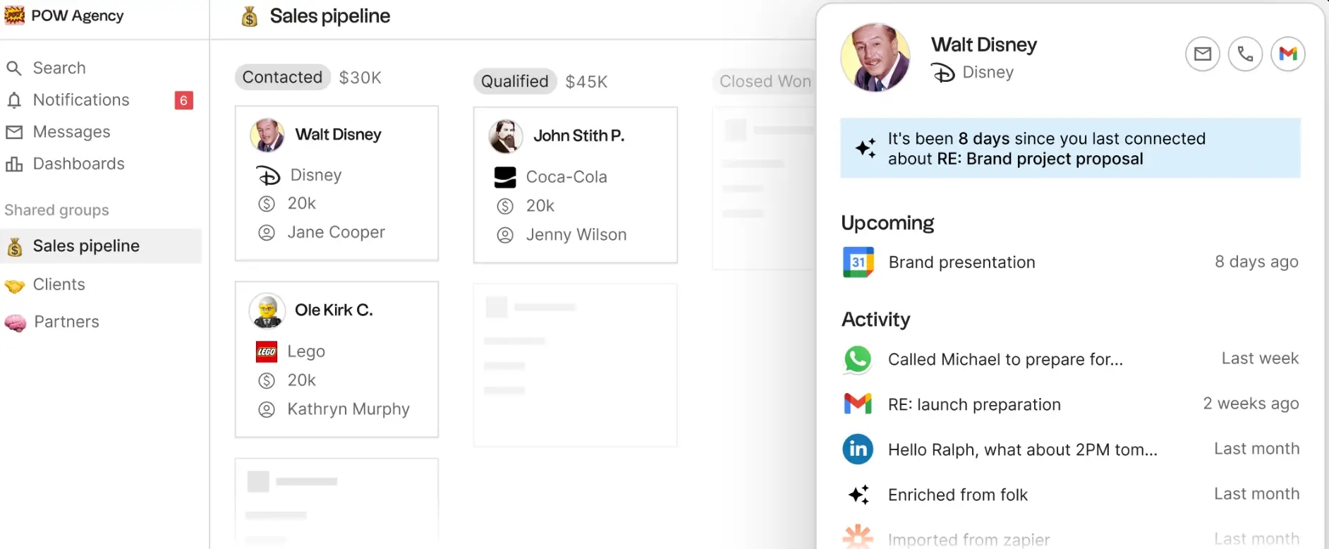 Folk CRM sales pipeline tracking.