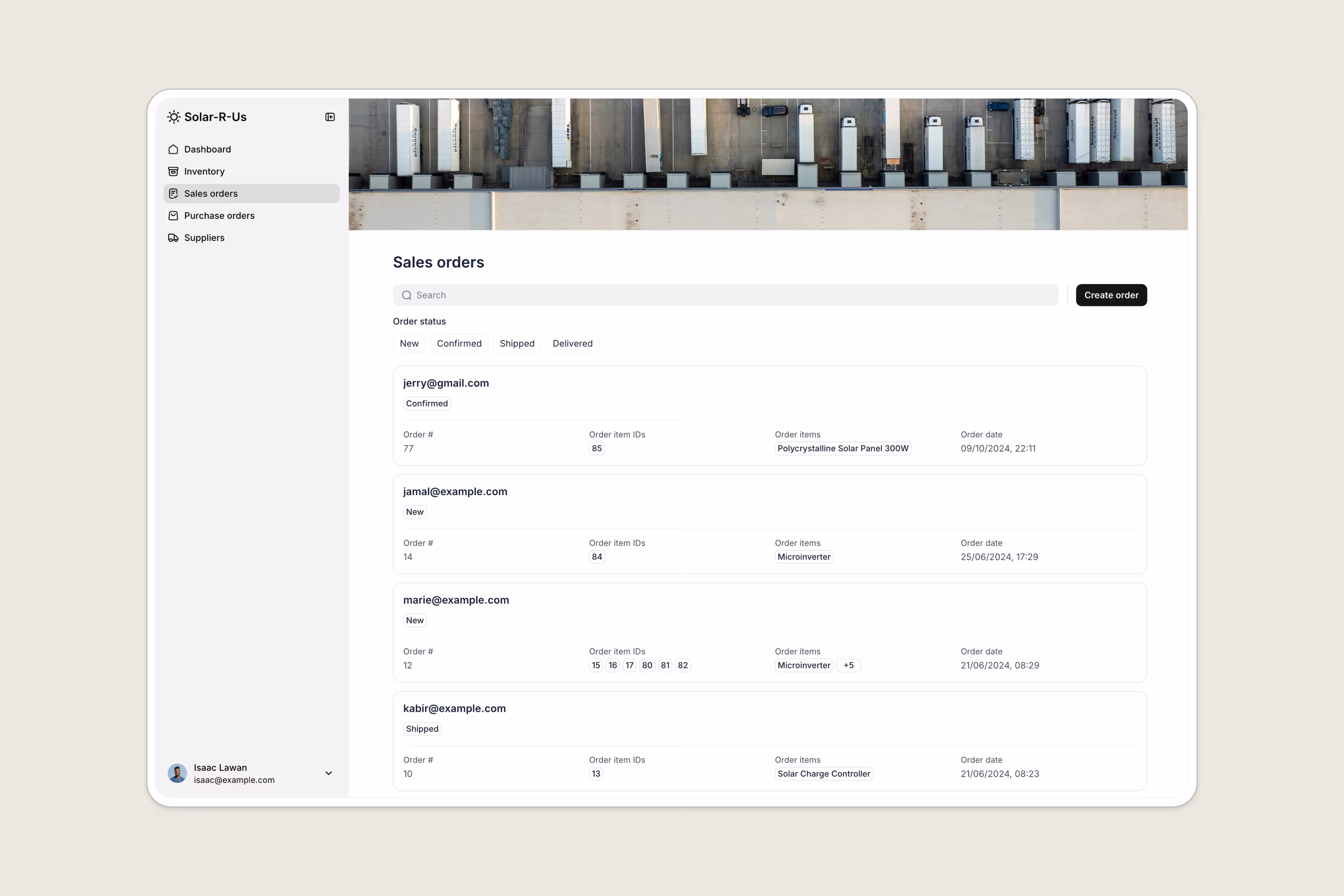 manage sales orders in your inventory system by Softr