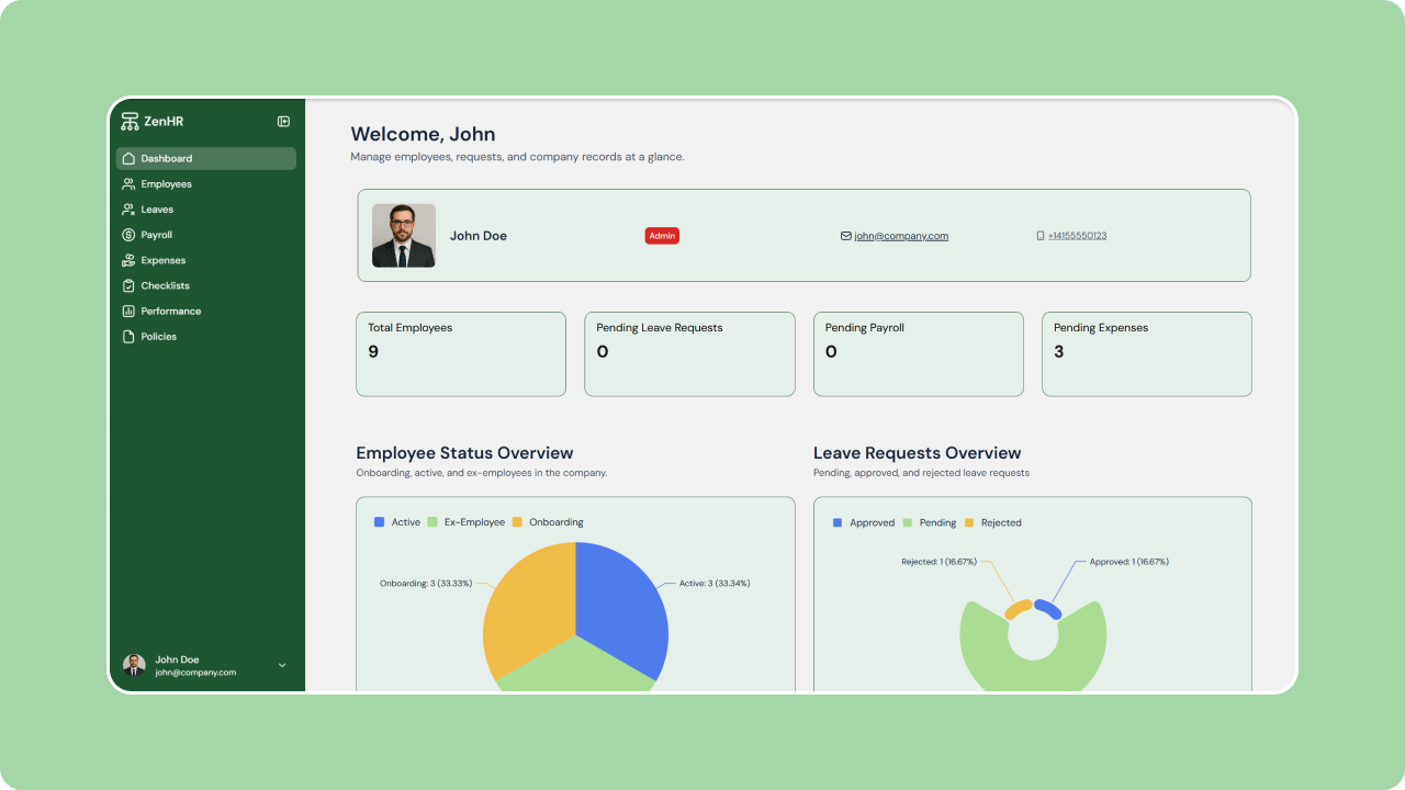 ZenHR – Internal HR Management System feature image