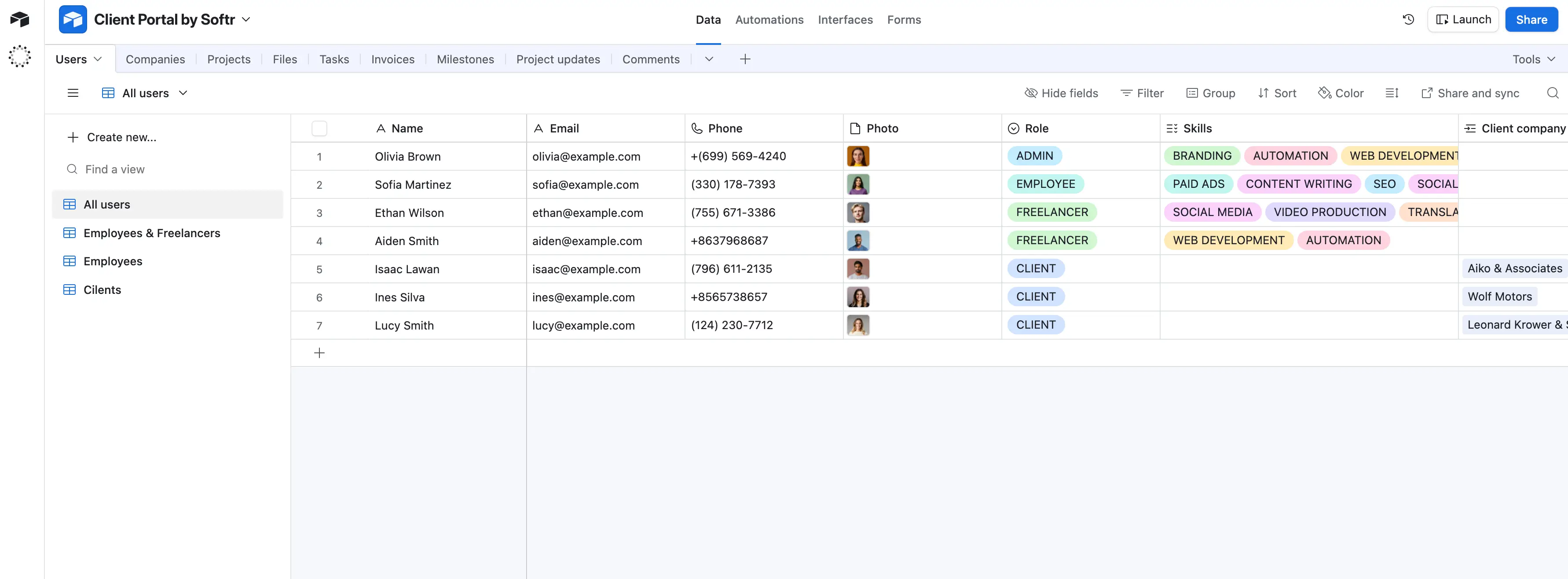 Airtable's interface.