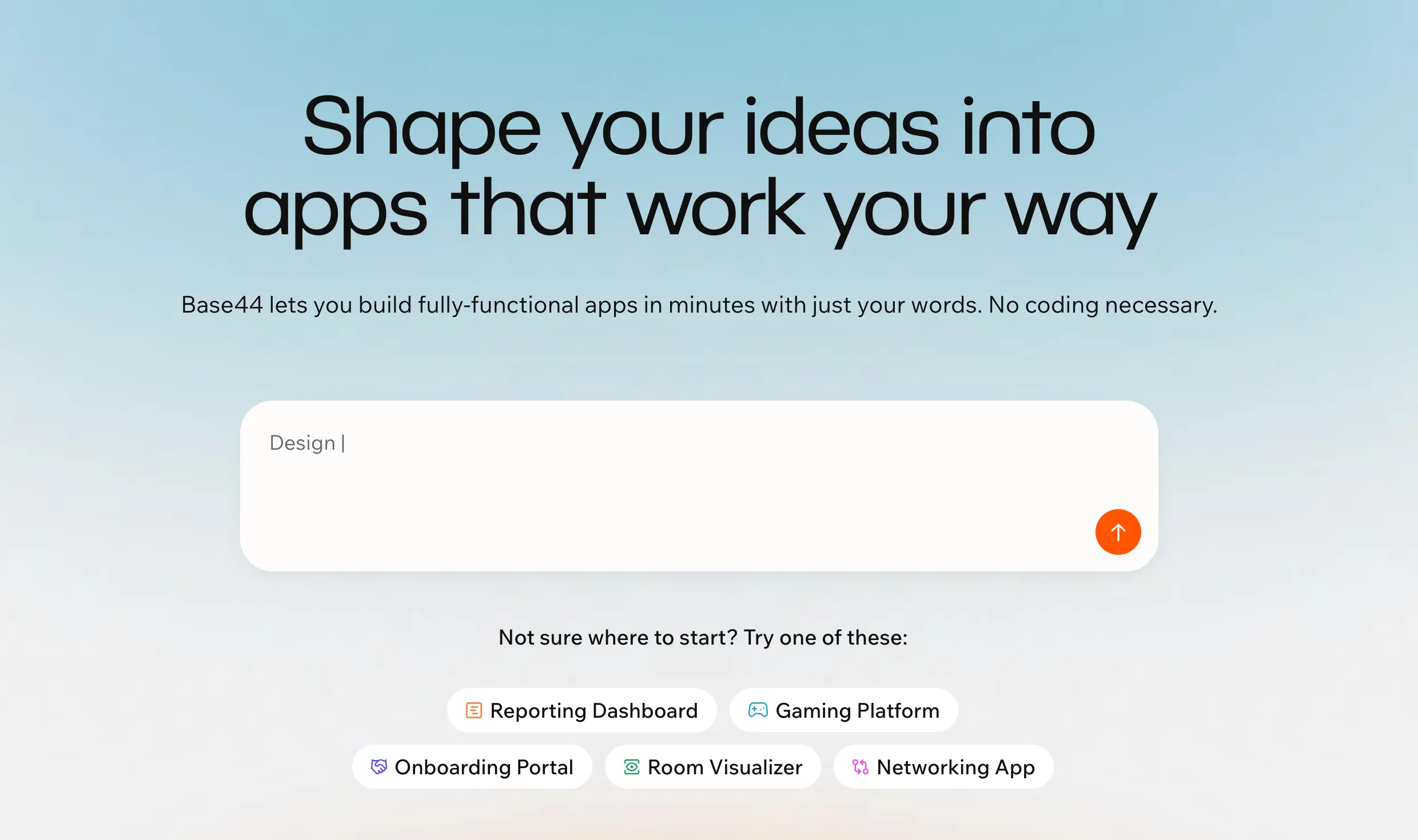 Base44 prompting interface