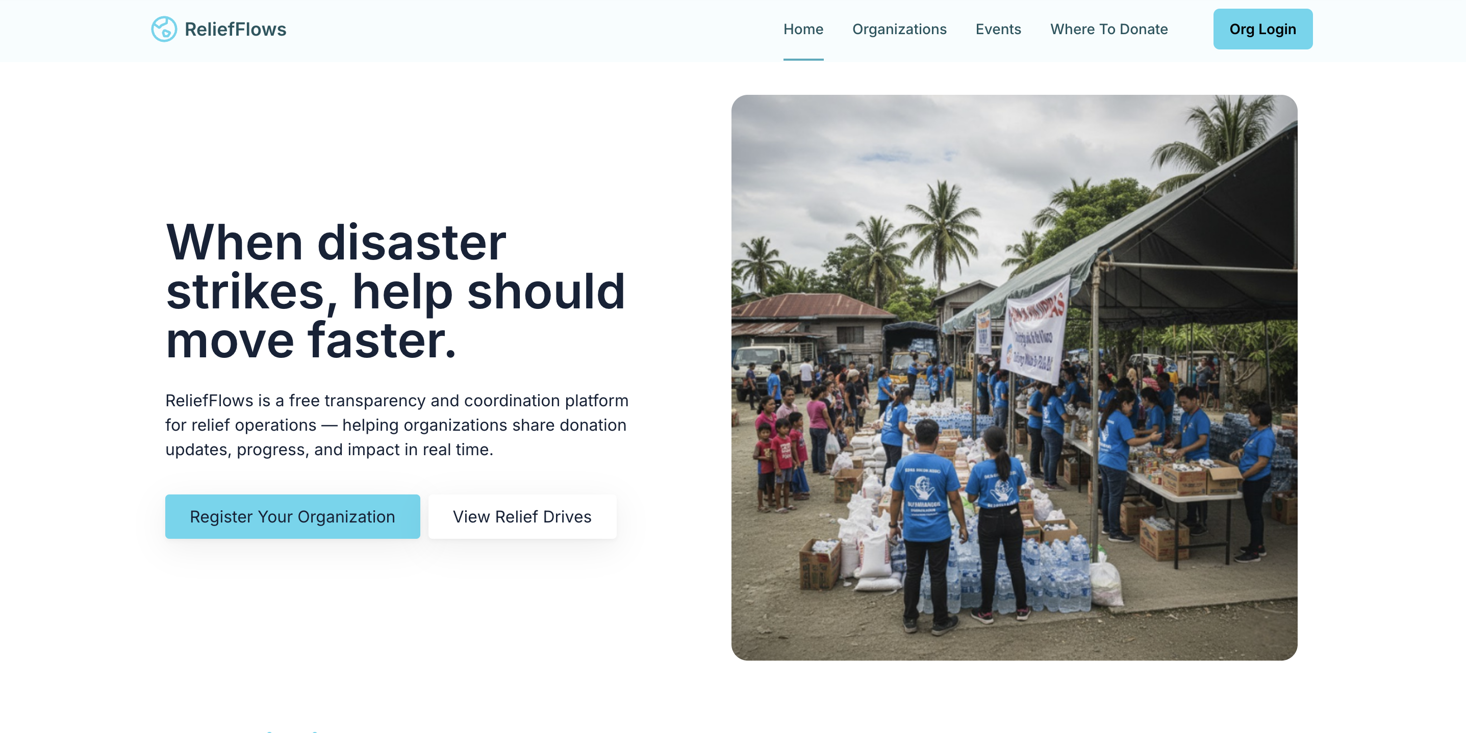 A Relief Operations and Donation Tracking System feature image