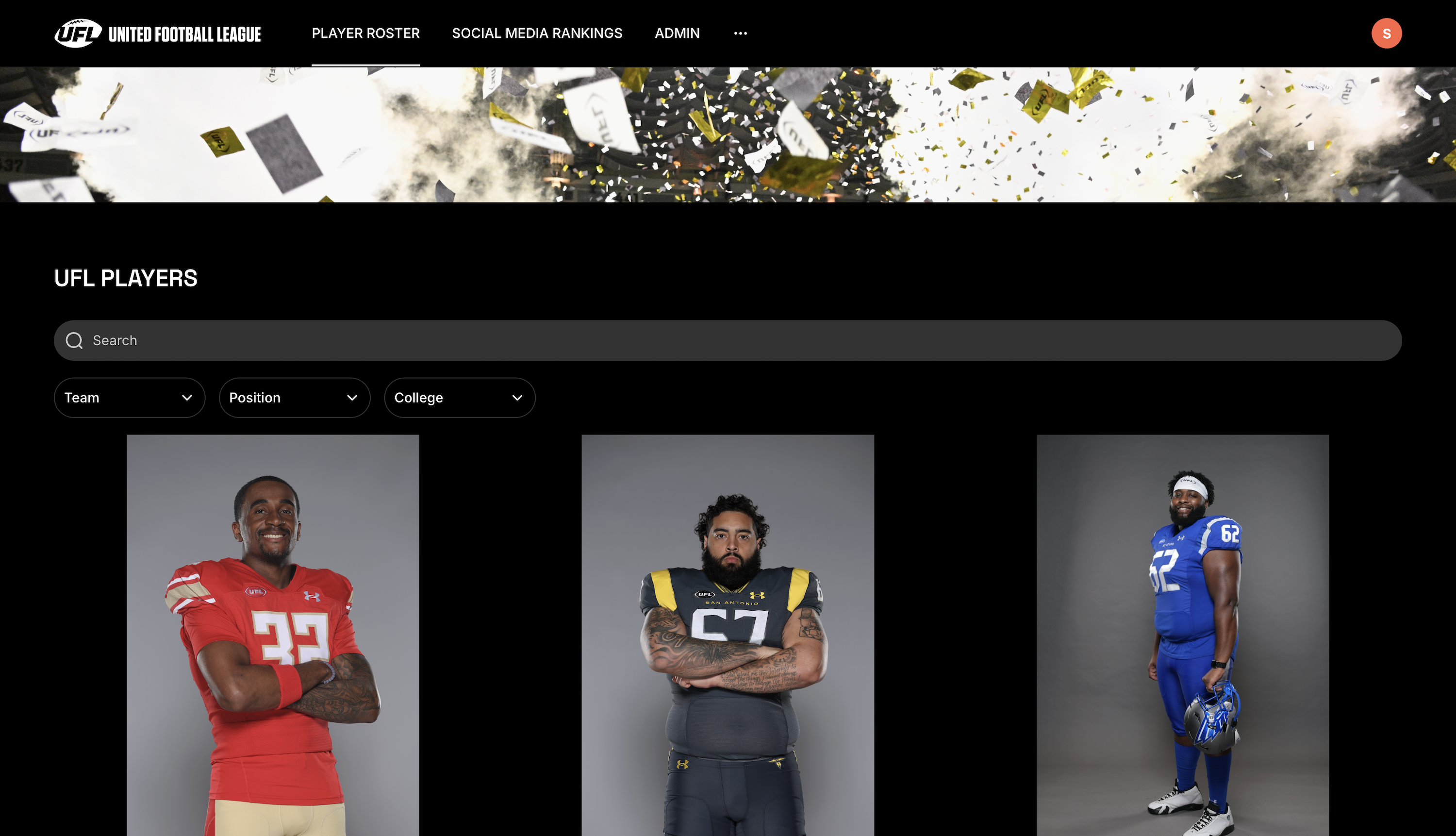 United Football League (UFL) - Athlete Directory feature image