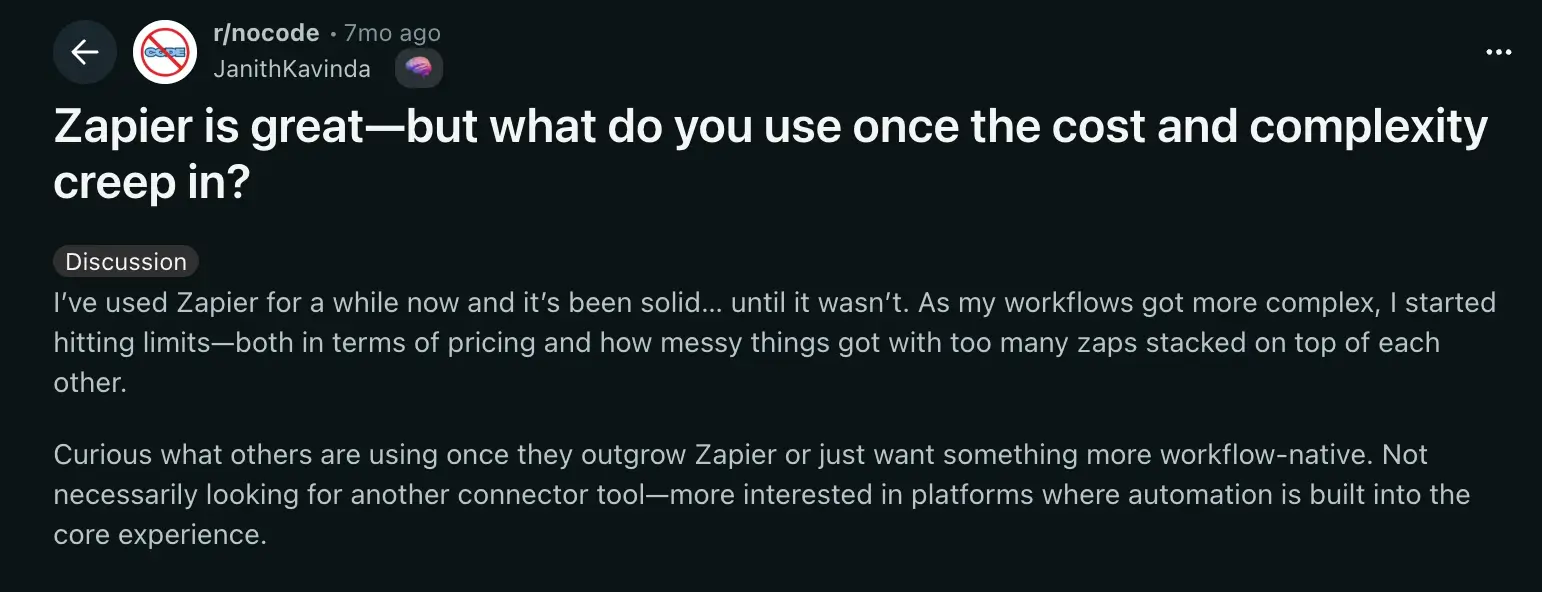 Make vs Zapier reddit discussions part 2