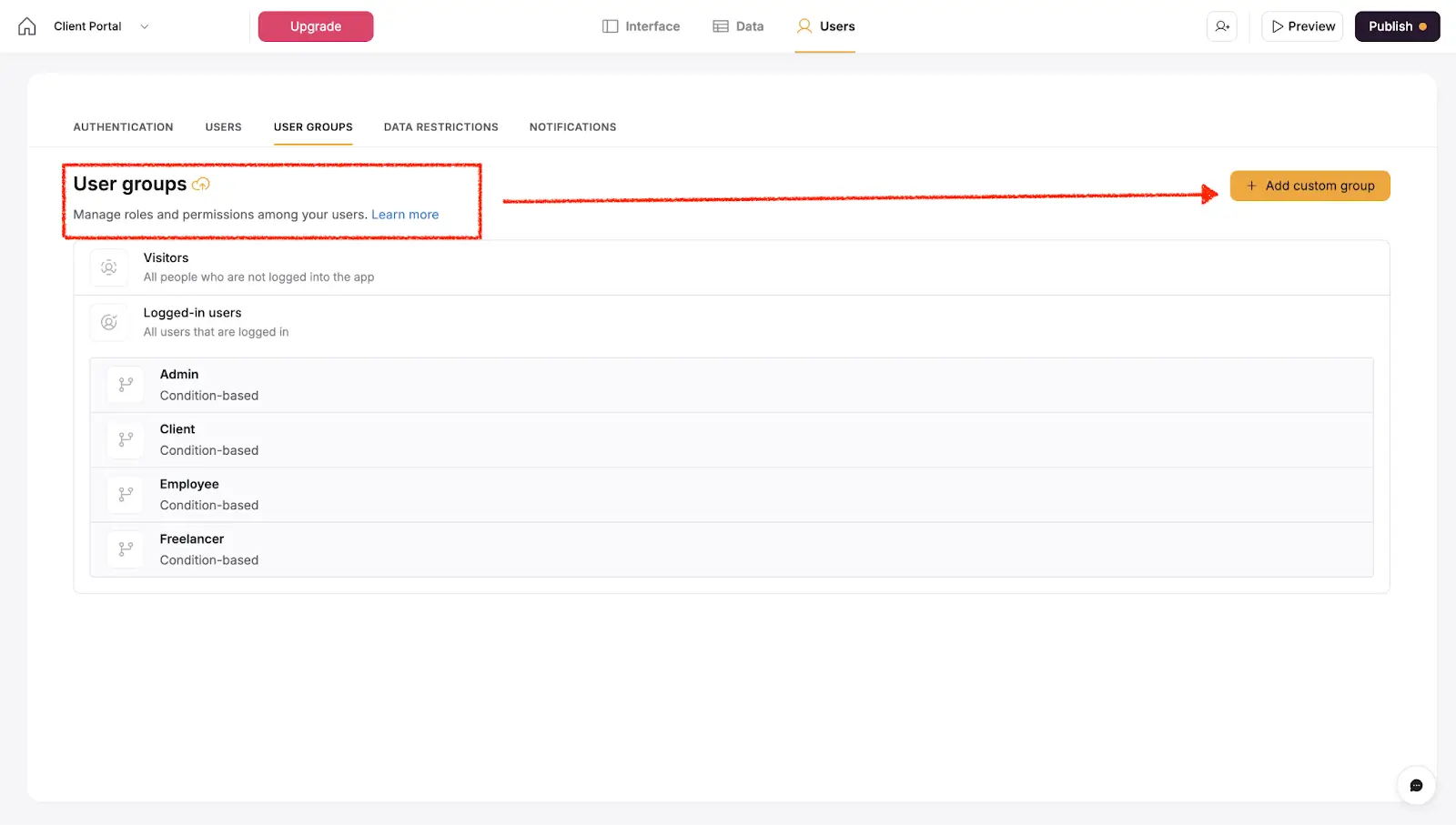 Manage users and permissions in Softr