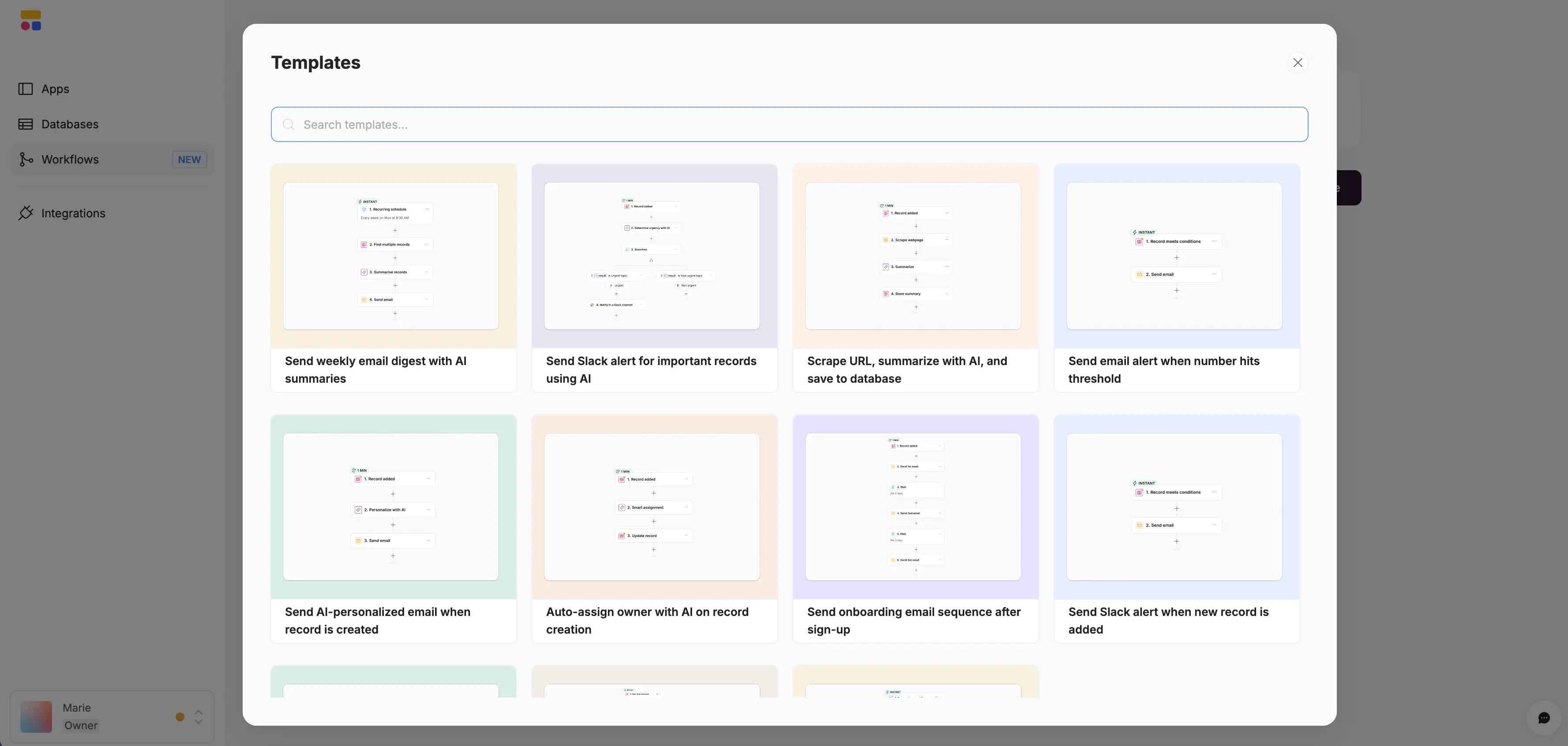Softr Workflows Template Library