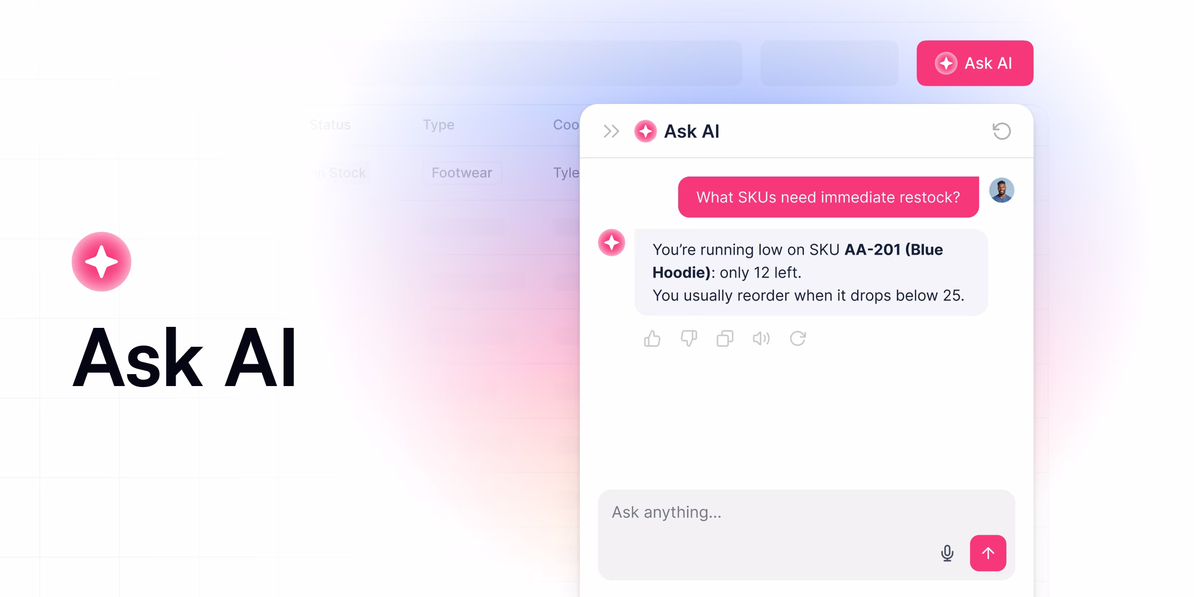 Ask AI allows the end users of your Softr apps to query data with natural language