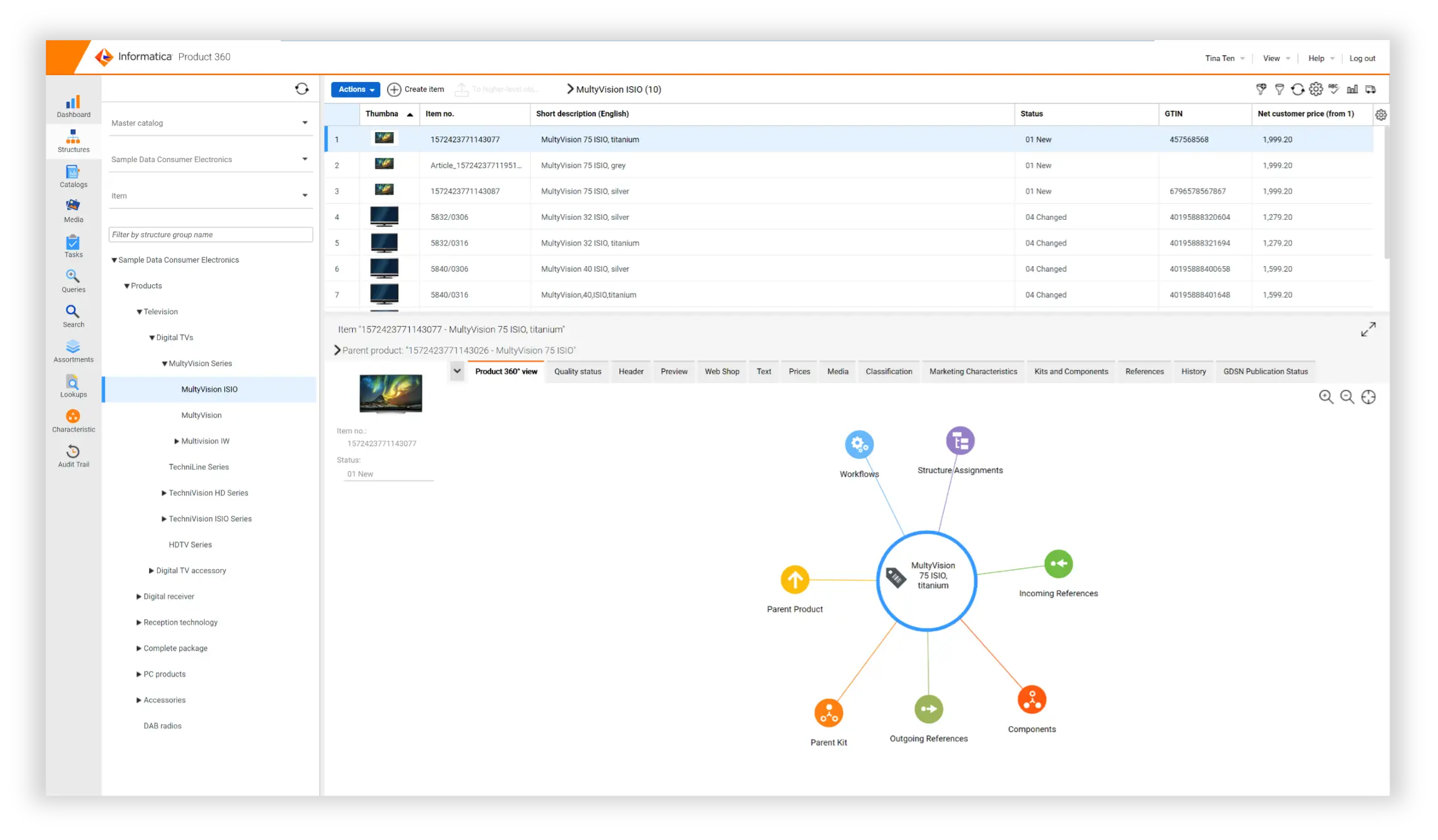 Screenshot of the Informatica user interface