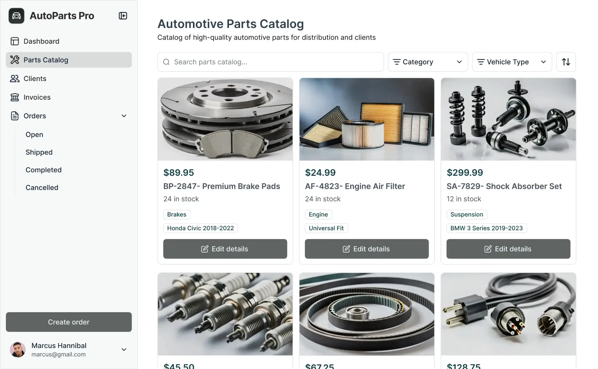An example of Softr's manufacturing ERP system