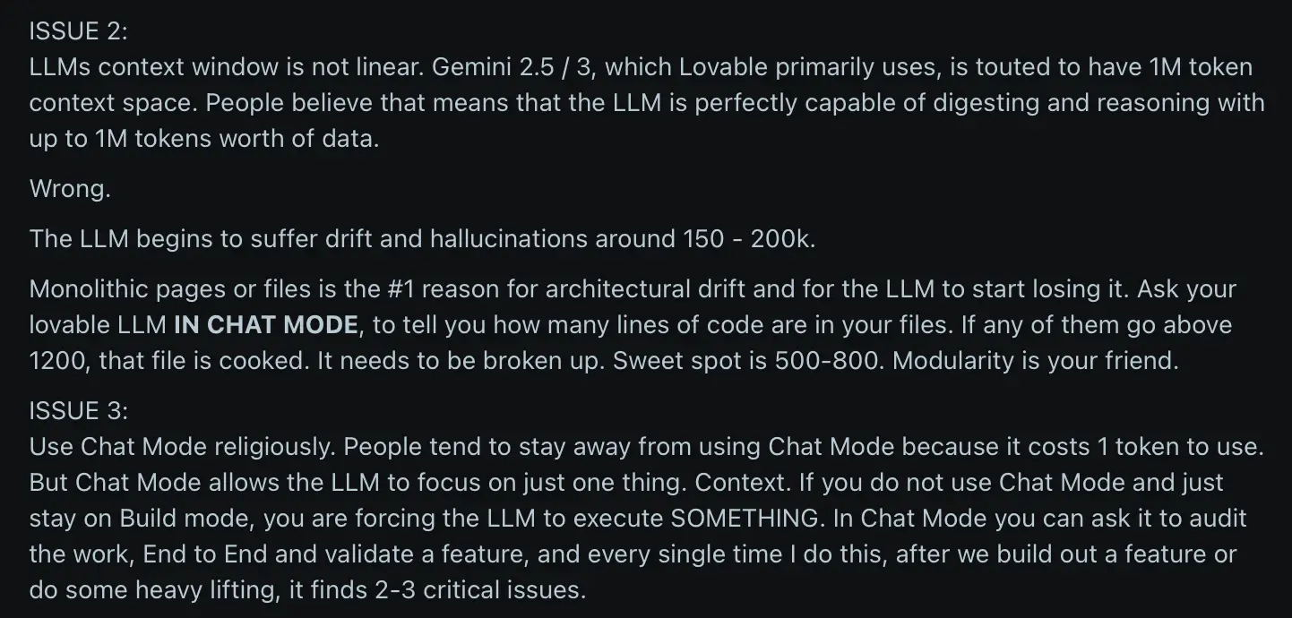 User review for Lovable