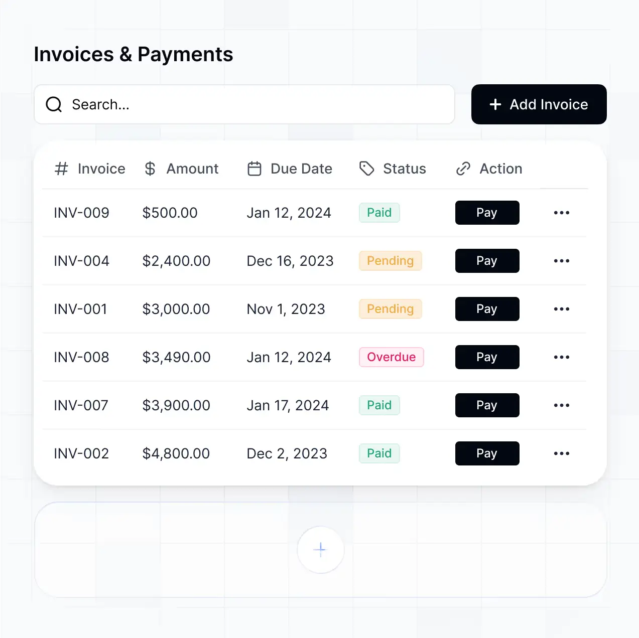 Invoices and payments at Softr