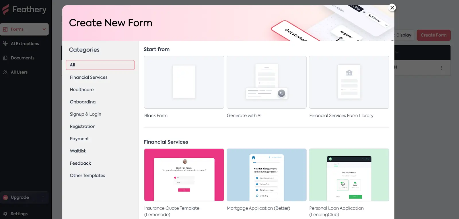 Feathery forms templates