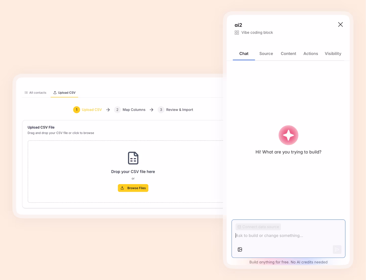 CSV uploader with Softr vibe coding block