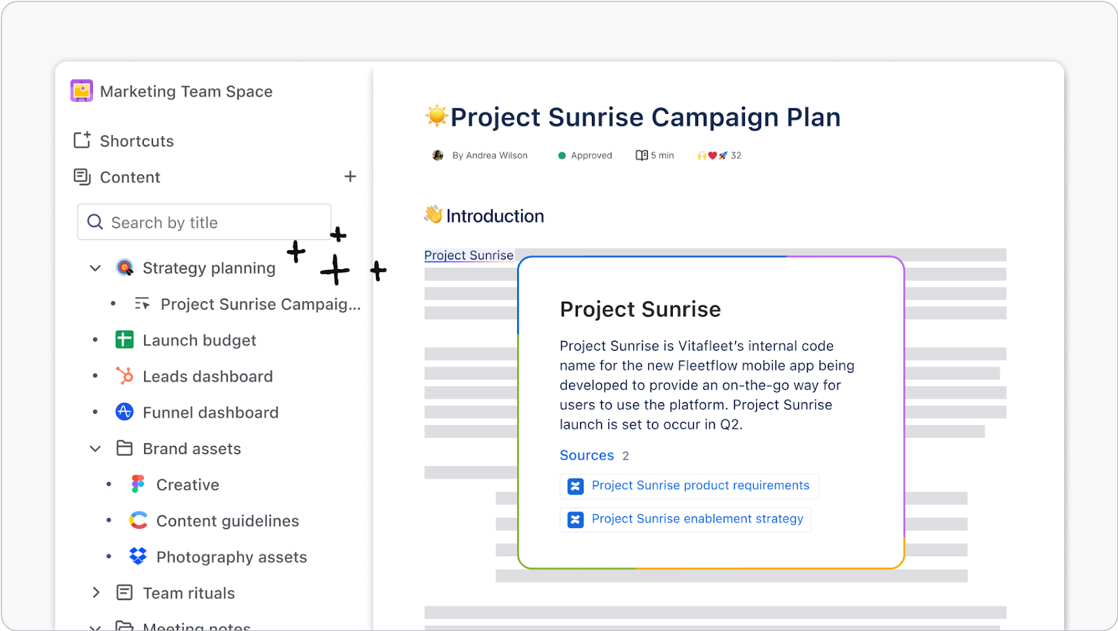 Confluence campaign interface