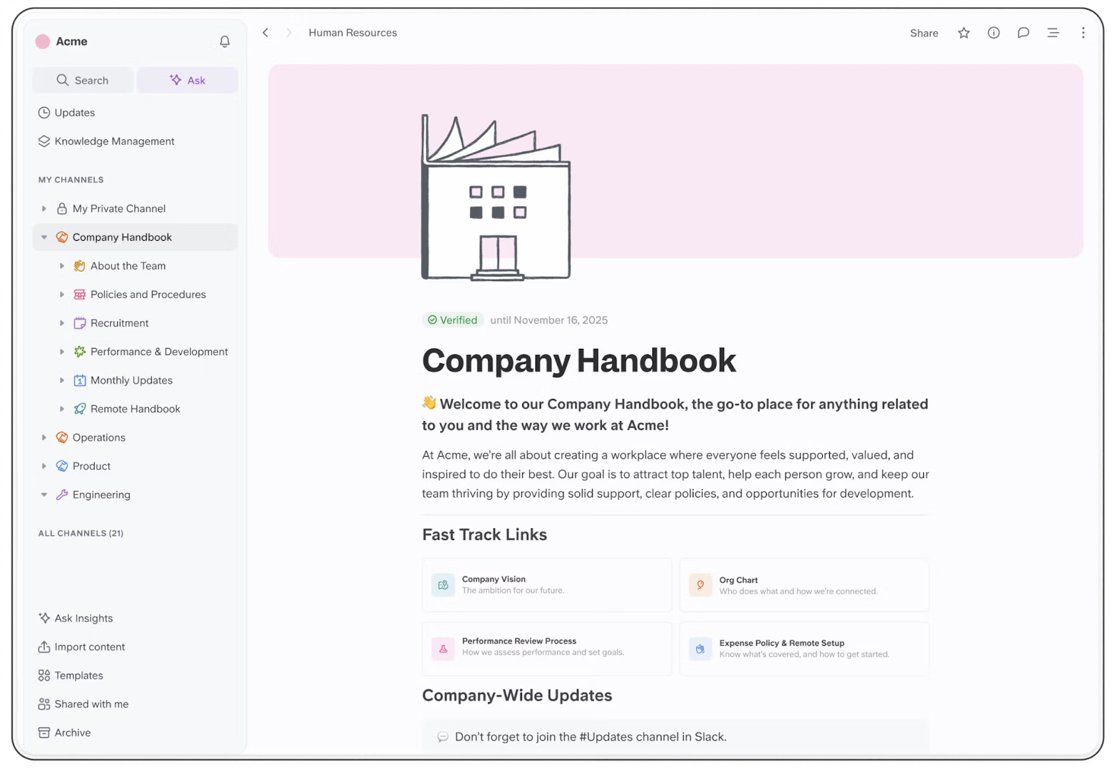 Slite knowledge management system