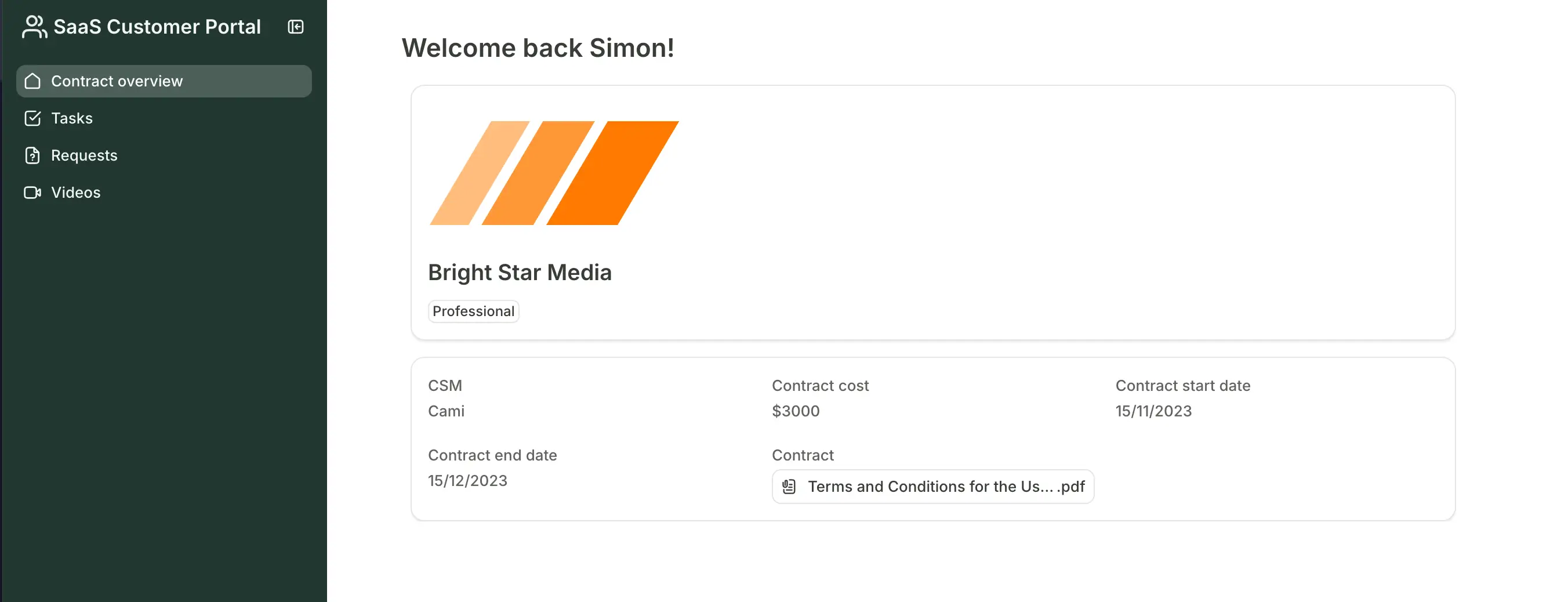 SaaS customer portal by Softr