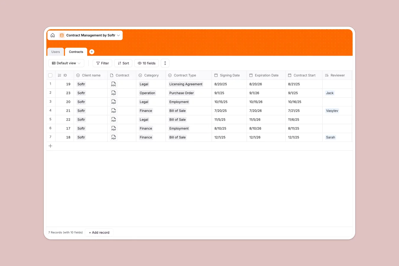 contract management database
