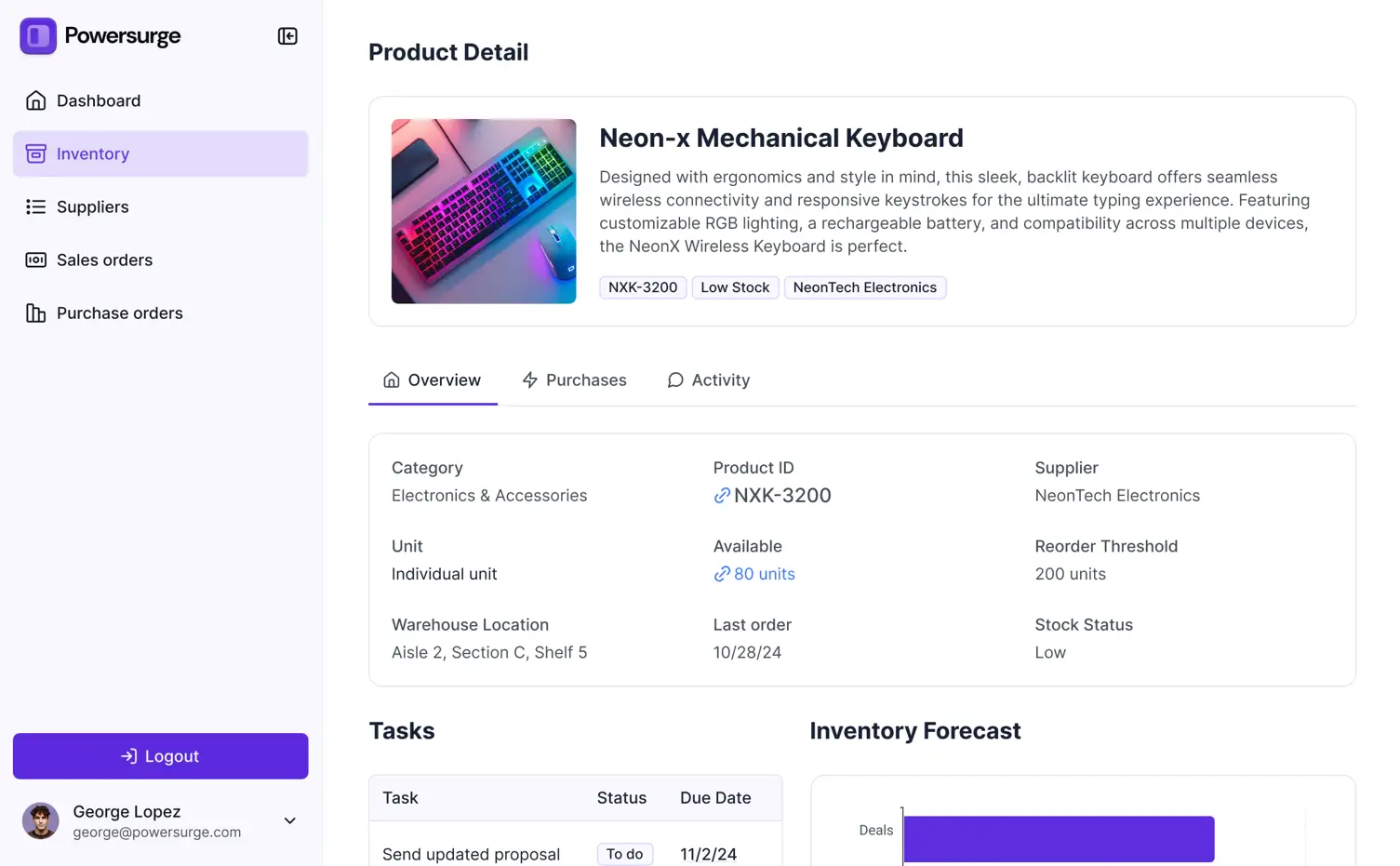 Softr inventory dashboard
