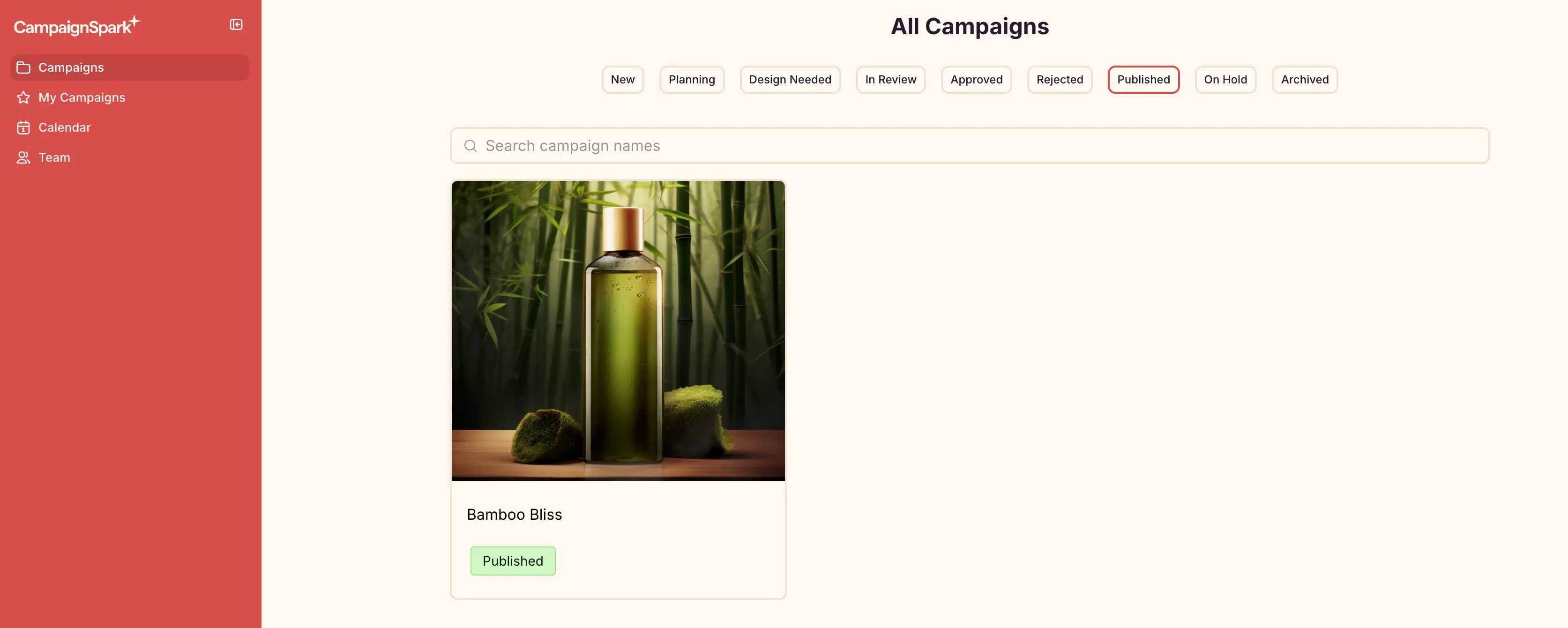 Marketing automation app interface