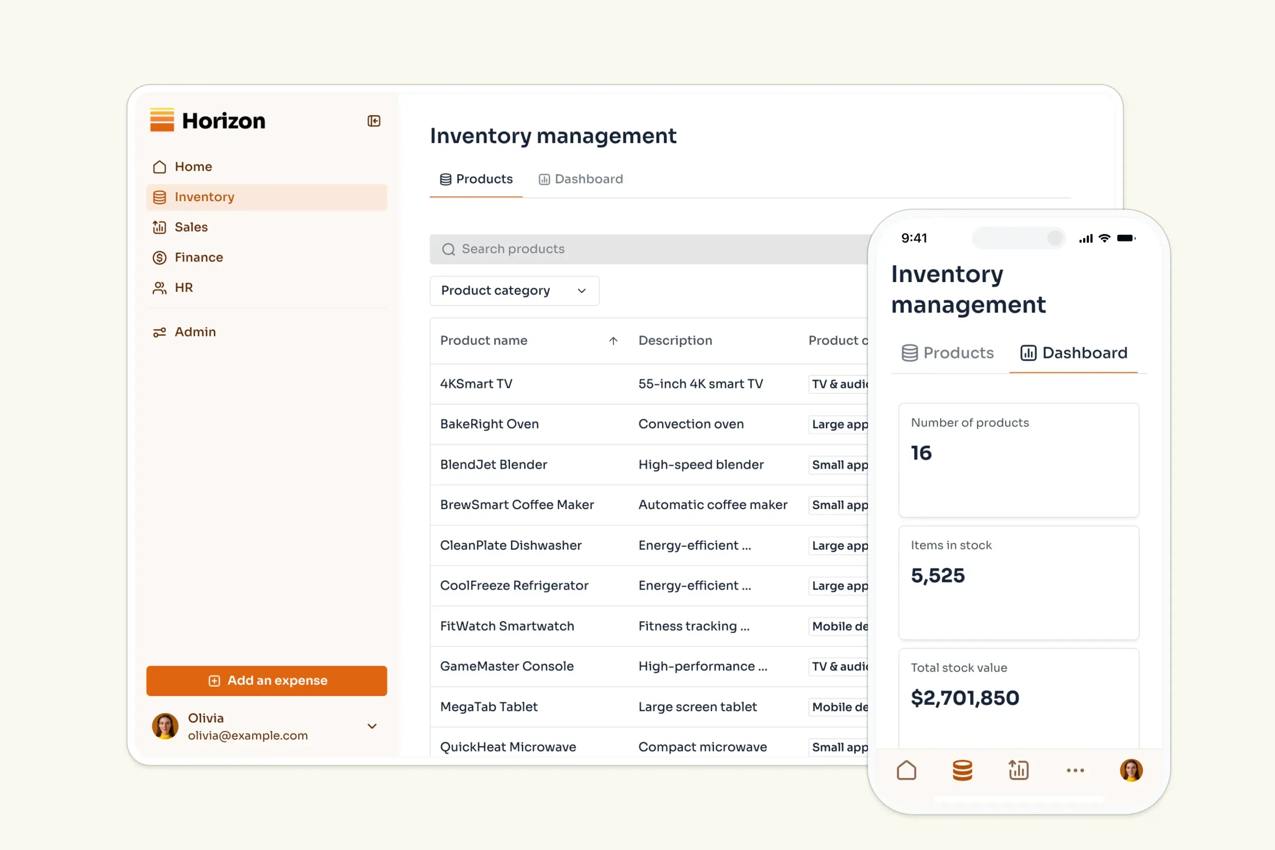 Softr's free ERP template