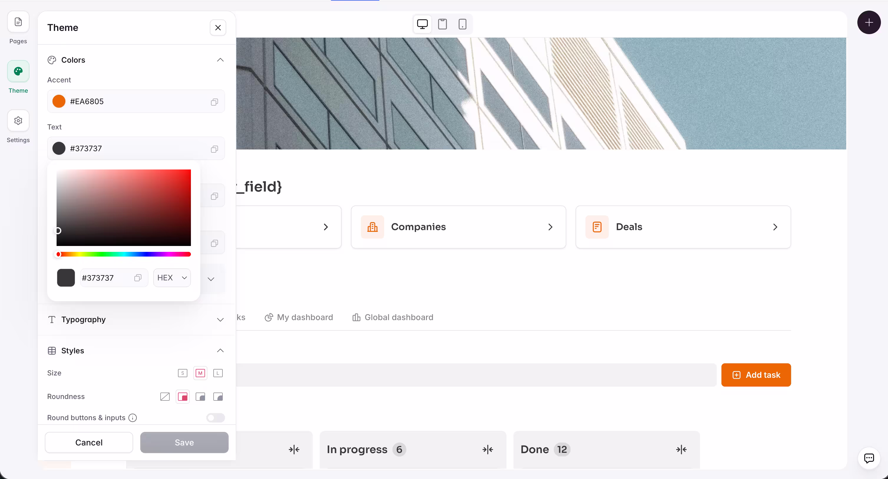 Styling your app with global theme