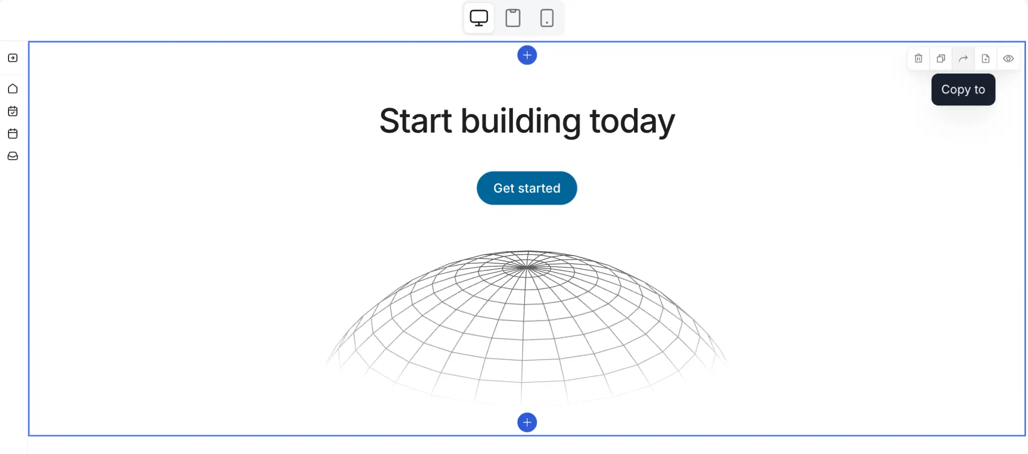 "Copy to" feature in the Vibe Coding block