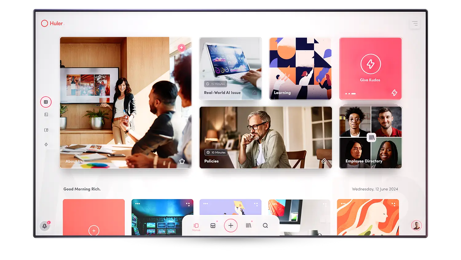Huler intranet dashboard