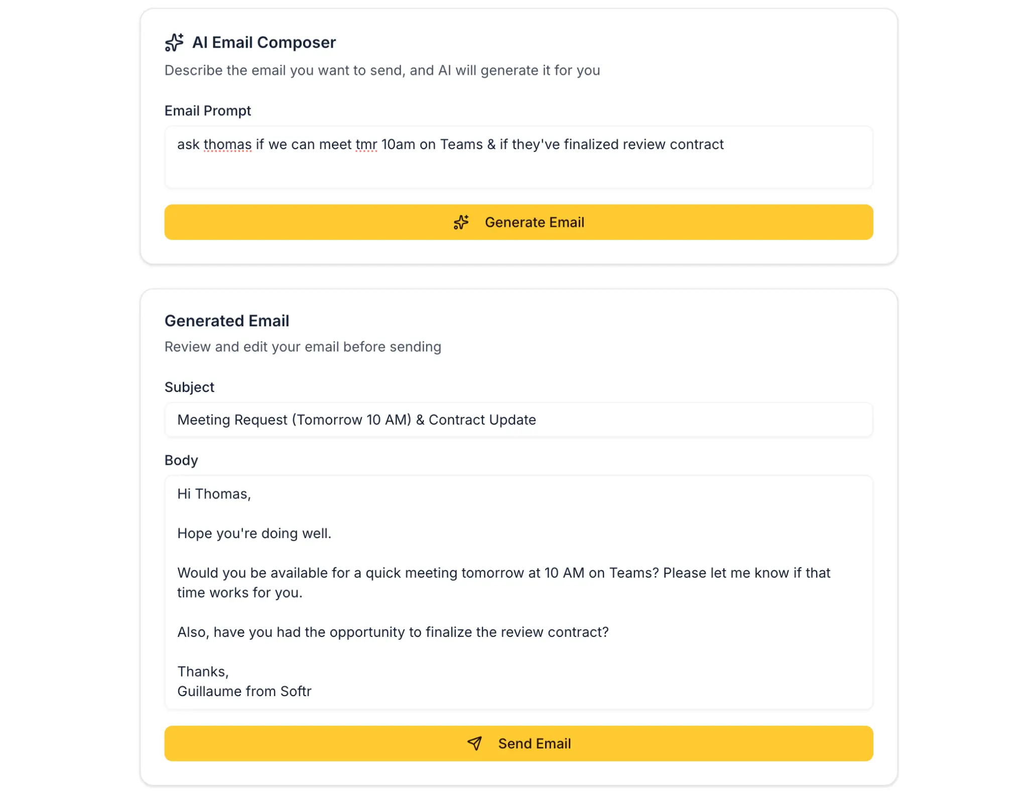 Softr AI-powered assistants in the UI