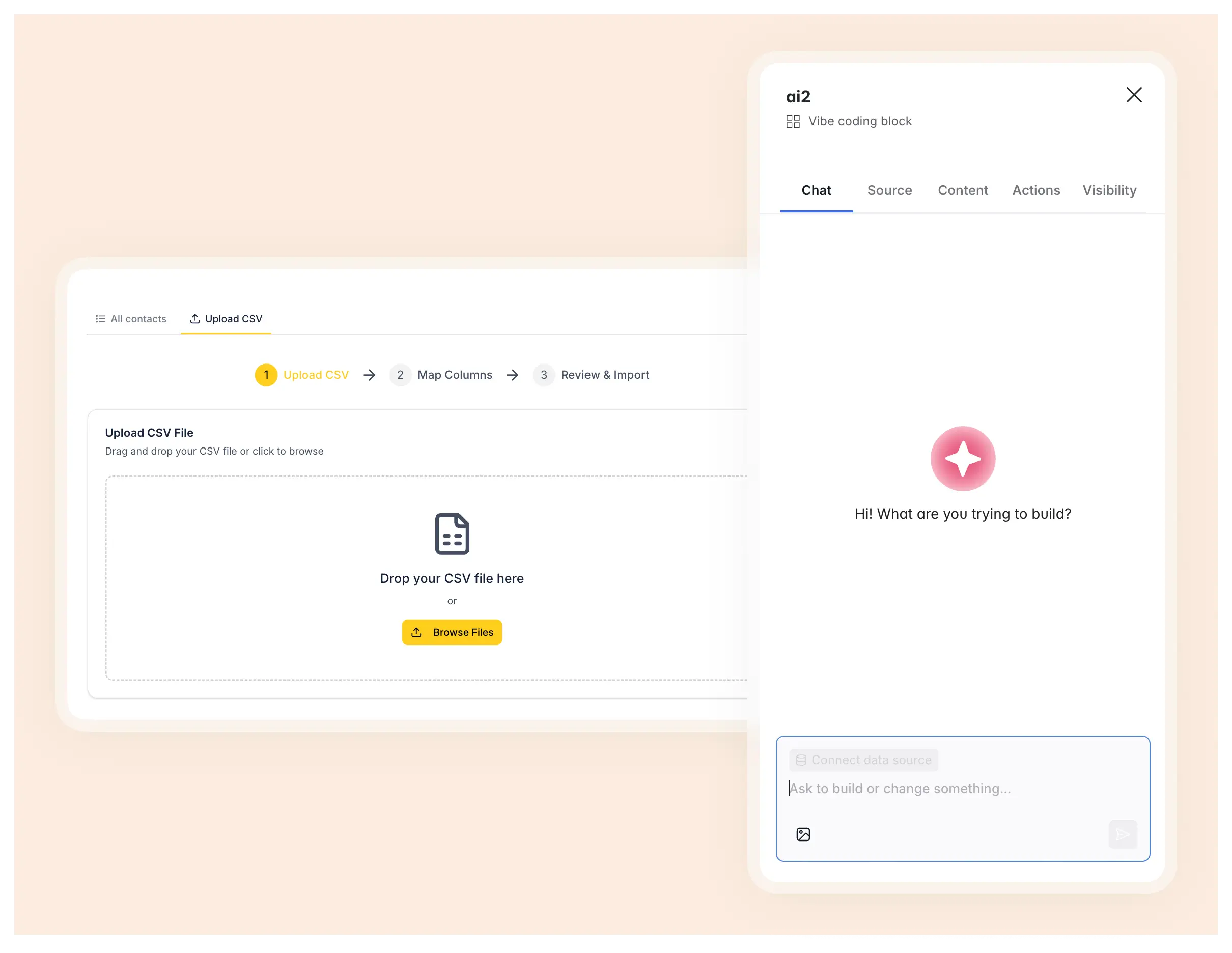 Vibe-coded CSV uploader in Softr