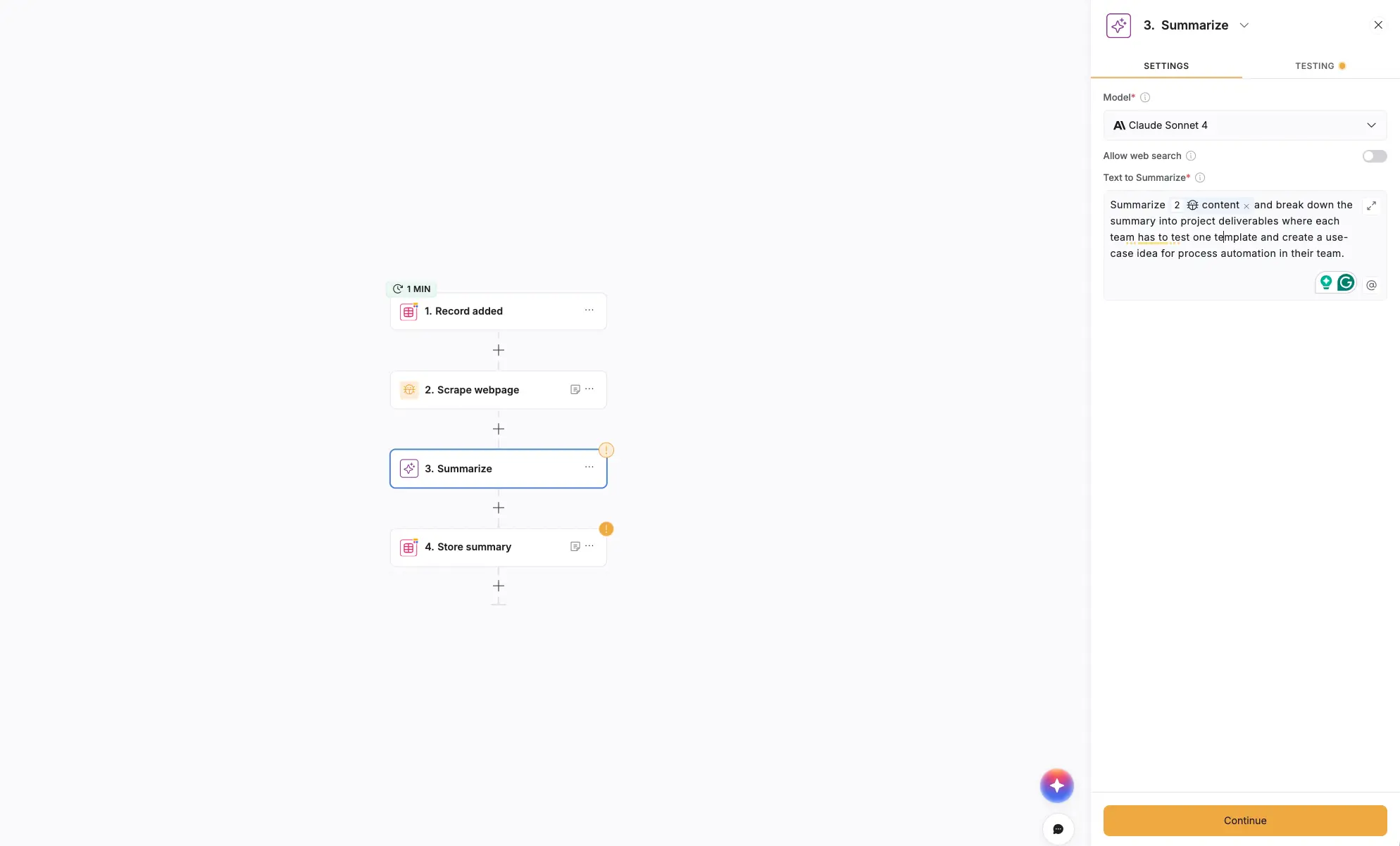 Sacrape a URL and summarize