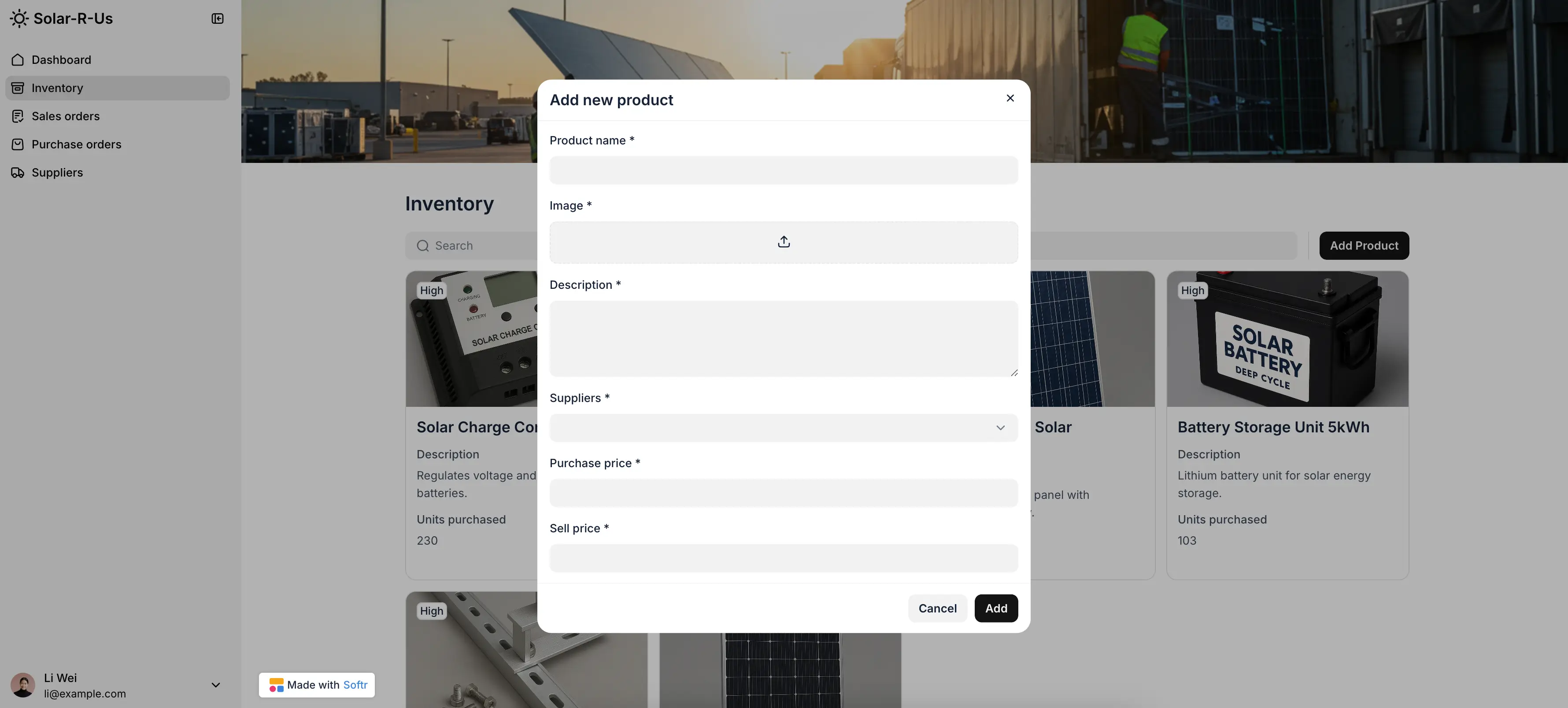 Inventory management with Softr