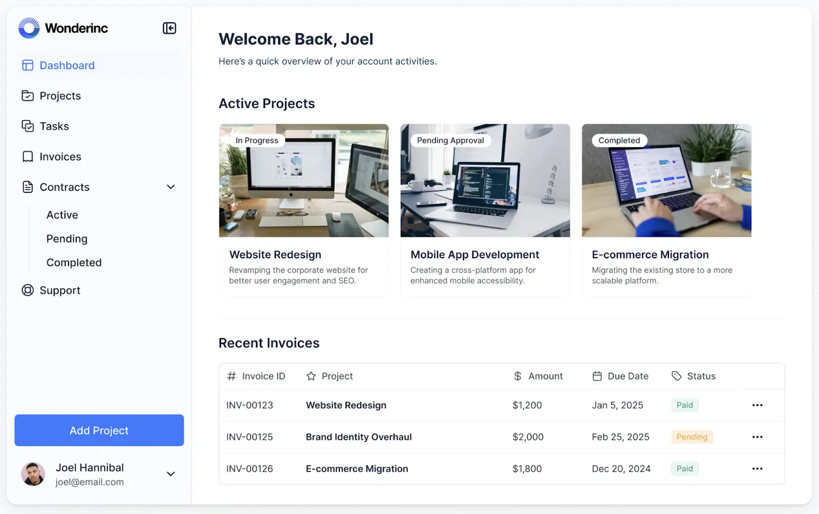 Client portal built in Softr